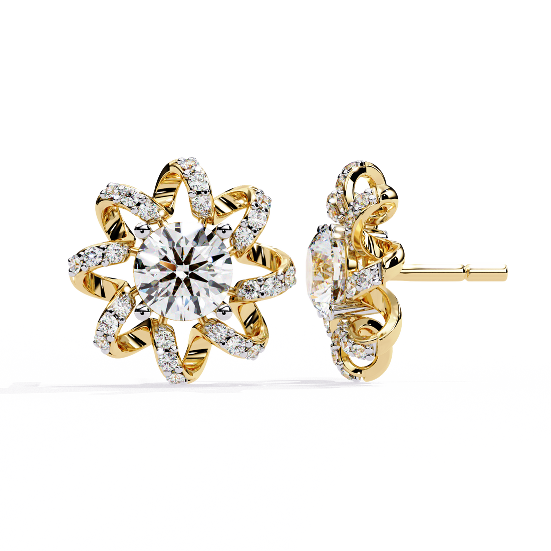 Brilliant 18K GOLD EARRING WITH LAB-GROWN DIAMOND.