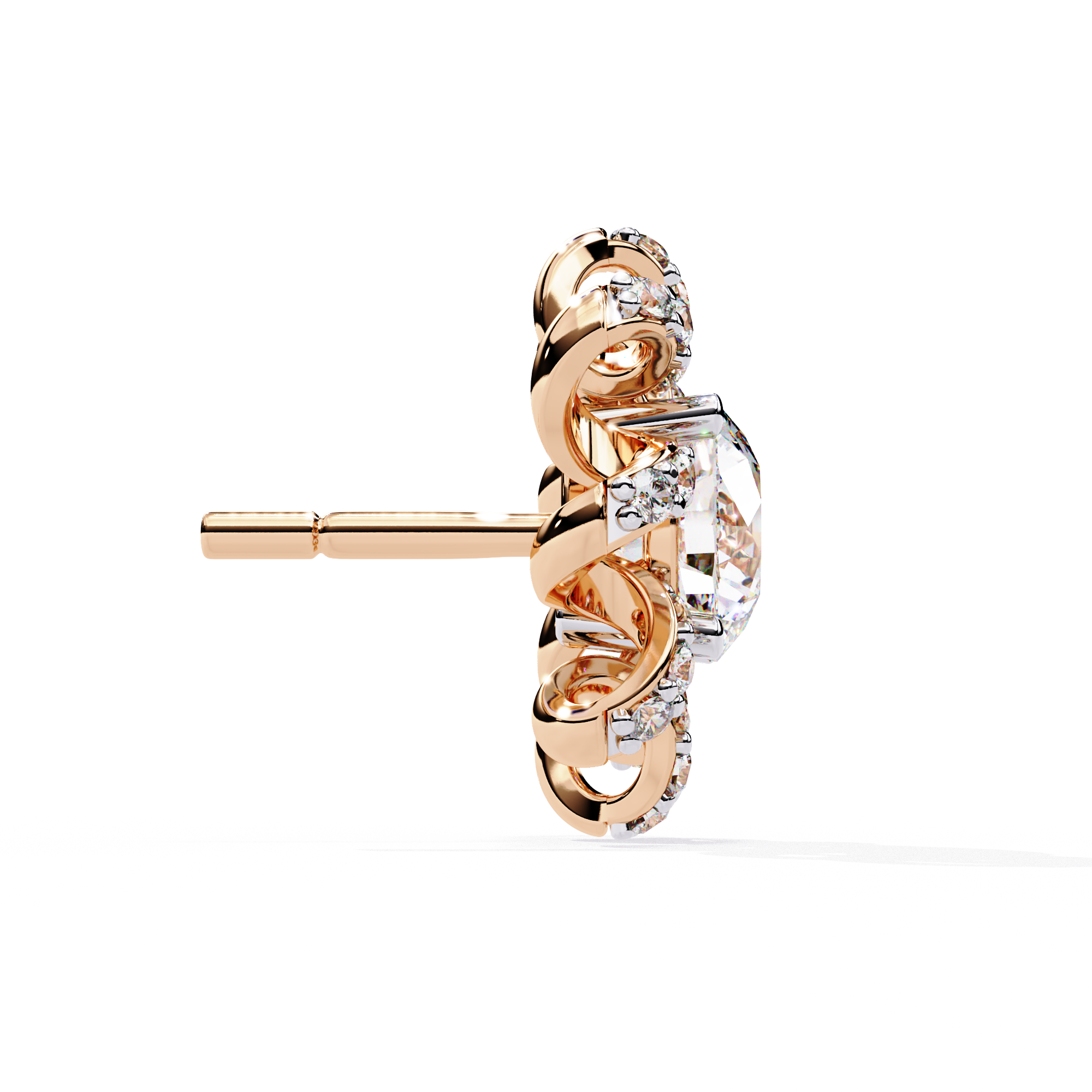 Brilliant 18K GOLD EARRING WITH LAB-GROWN DIAMOND.