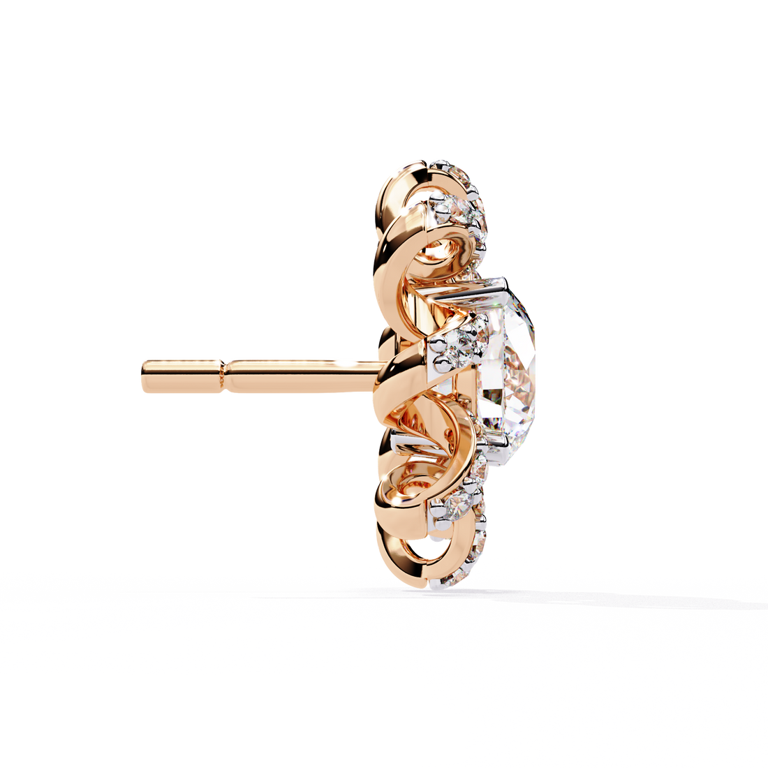 Brilliant 18K GOLD EARRING WITH LAB-GROWN DIAMOND.