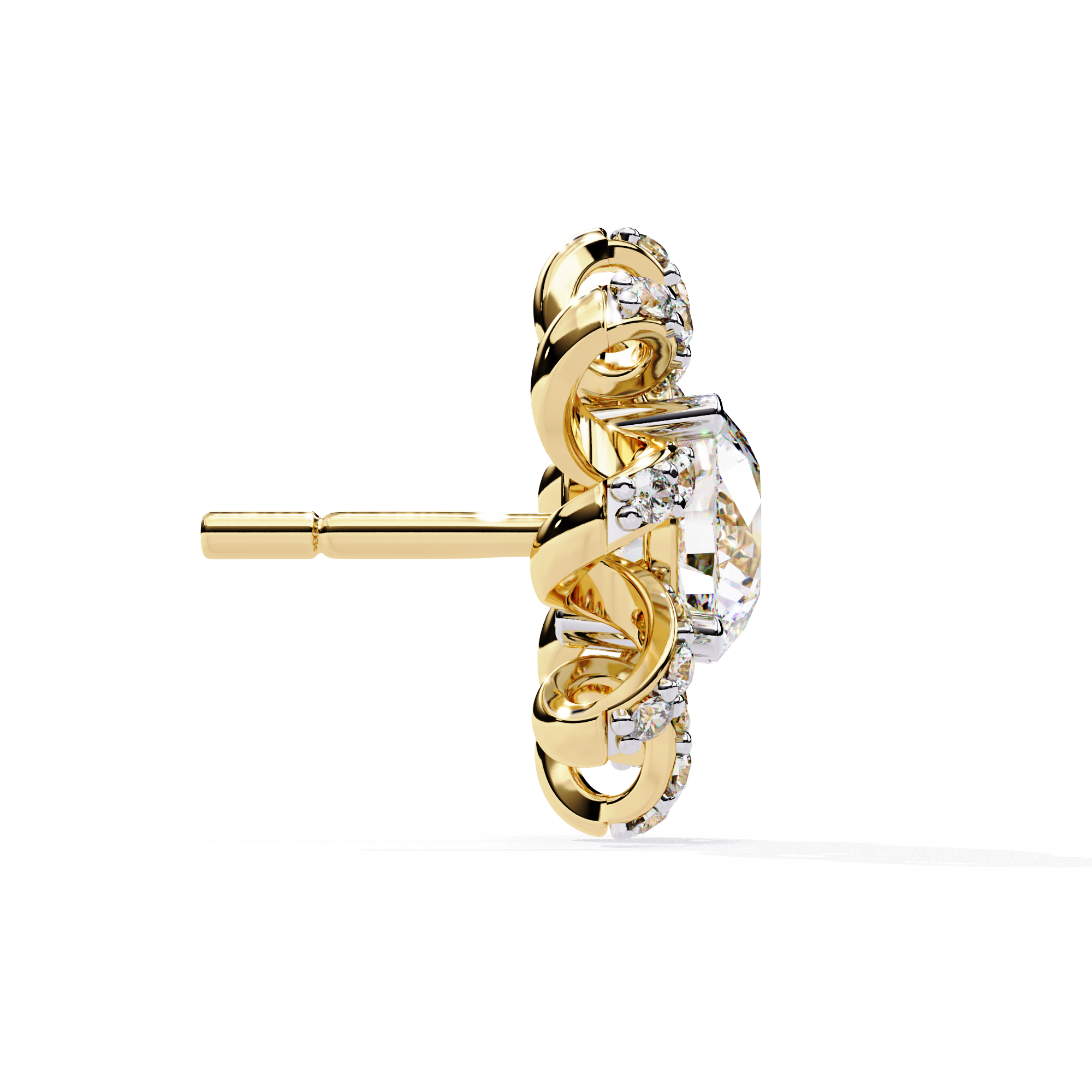 Brilliant 18K GOLD EARRING WITH LAB-GROWN DIAMOND.