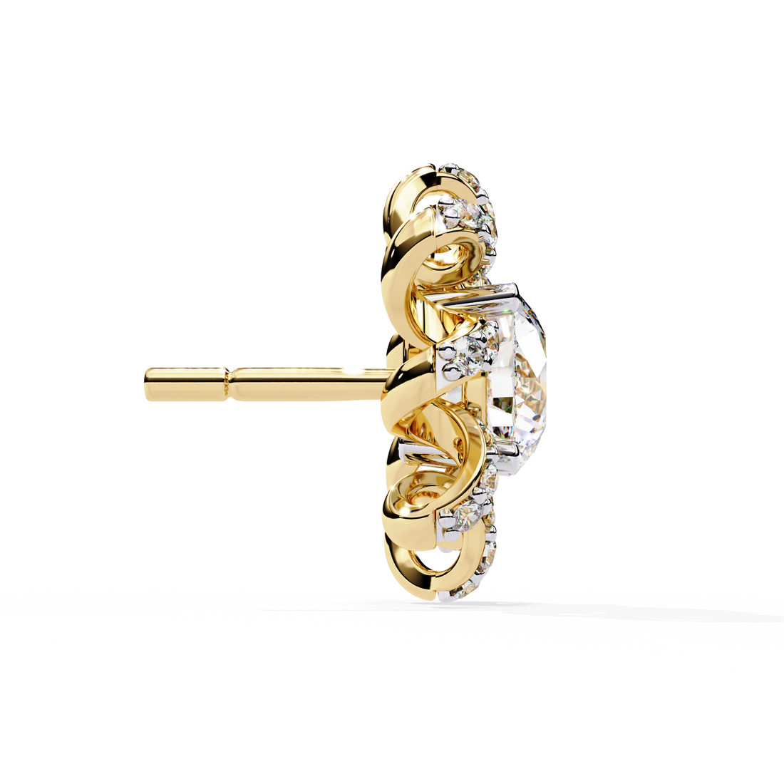 Brilliant 18K GOLD EARRING WITH LAB-GROWN DIAMOND.