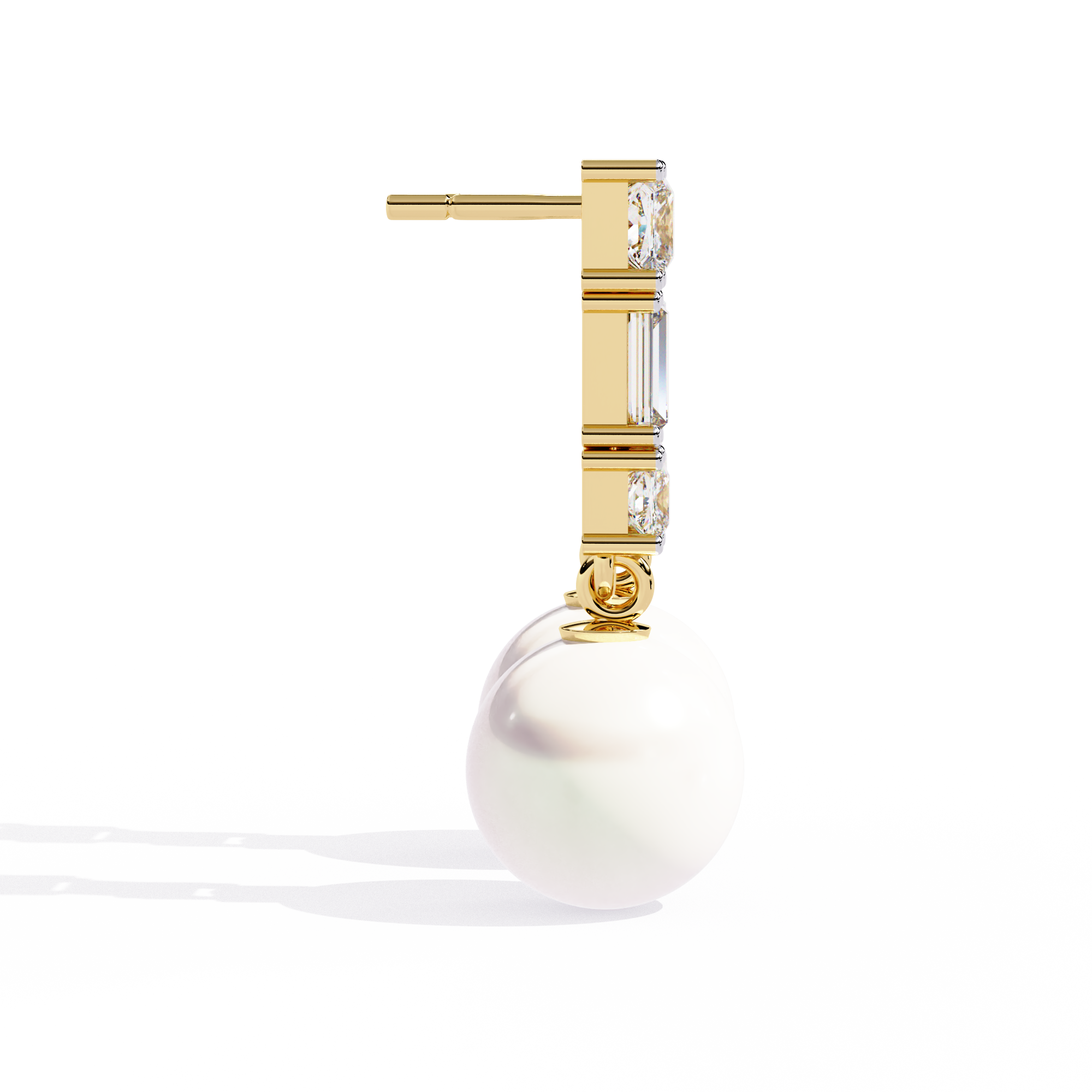 Brilliant 18K GOLD EARRING WITH LAB-GROWN DIAMOND.