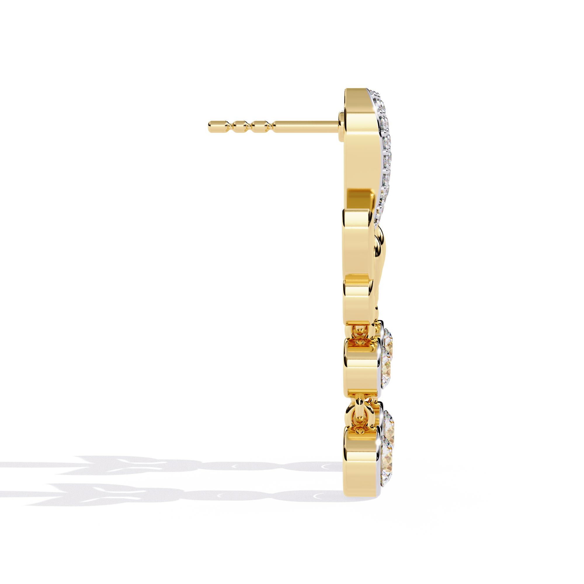 Brilliant 18K GOLD EARRING WITH LAB-GROWN DIAMOND.