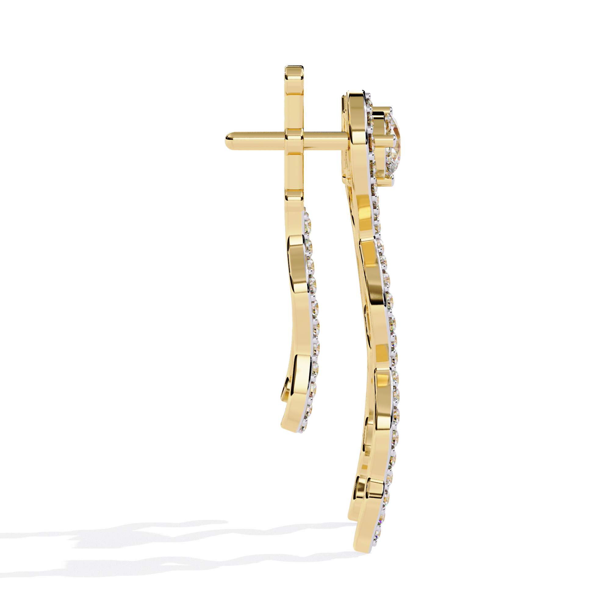 Brilliant 18K GOLD EARRING WITH LAB-GROWN DIAMOND.