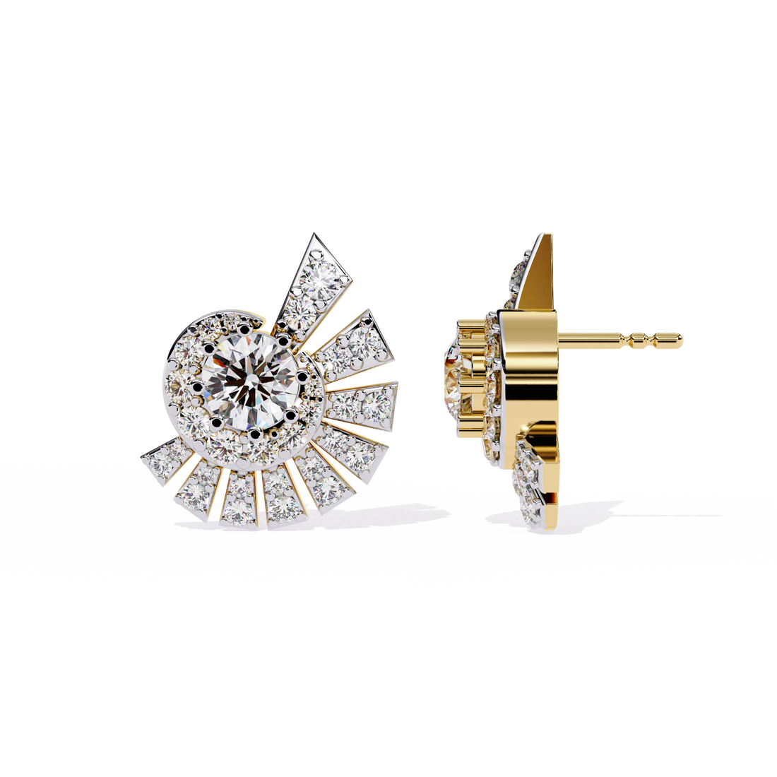 Brilliant 18K GOLD EARRING WITH LAB-GROWN DIAMOND.