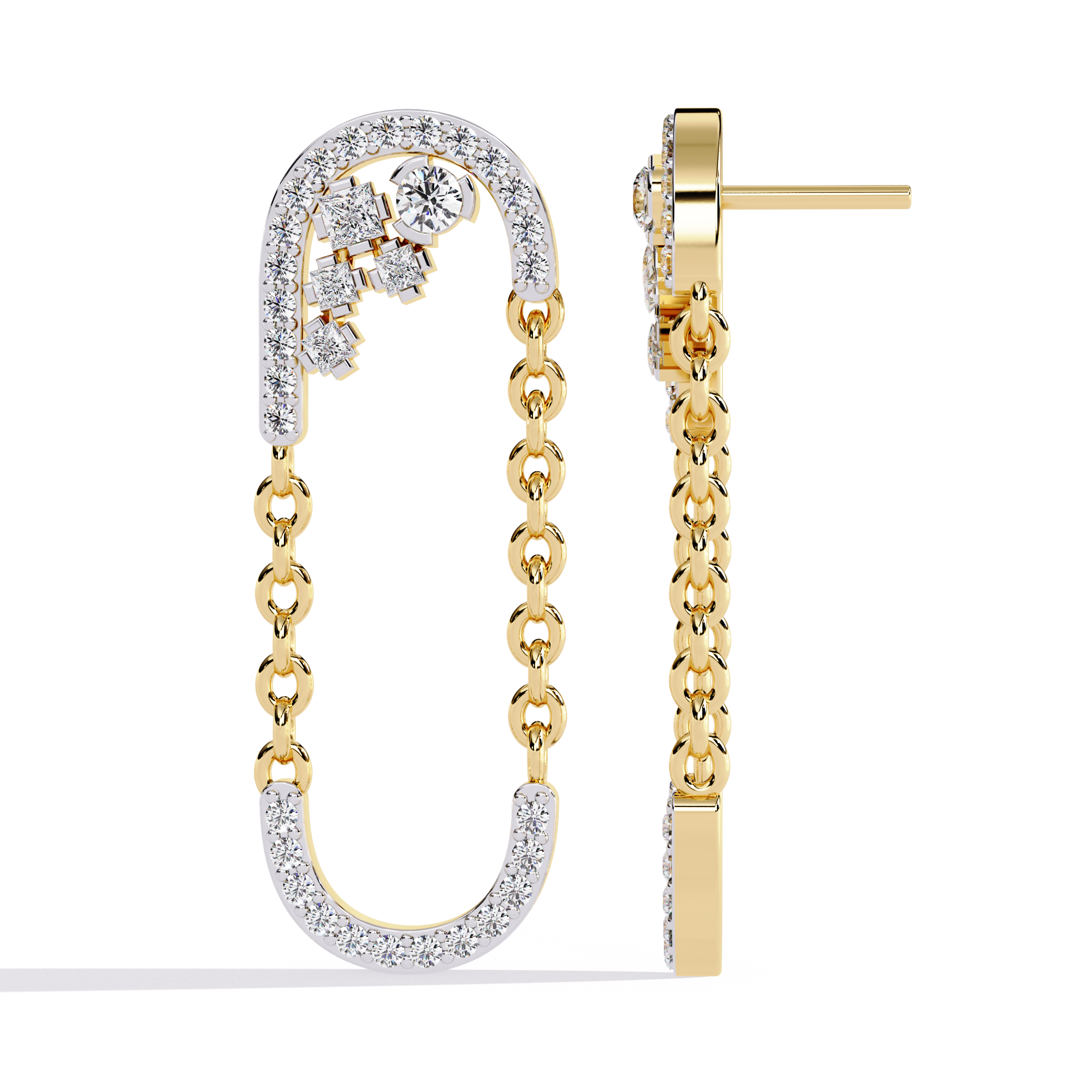 Brilliant 18K GOLD EARRING WITH LAB-GROWN DIAMOND.