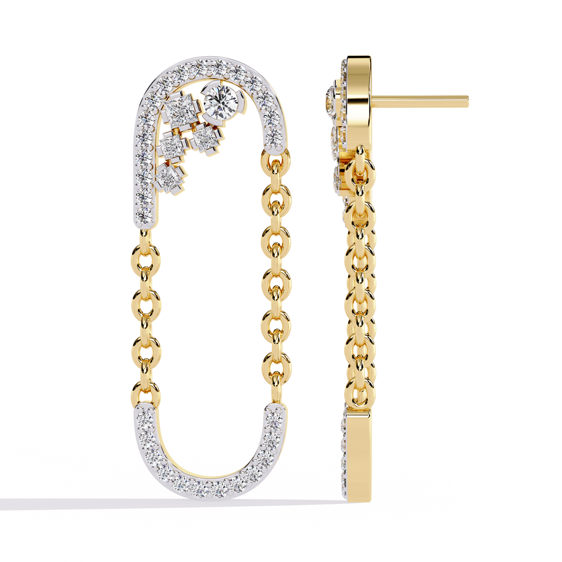 Brilliant 18K GOLD EARRING WITH LAB-GROWN DIAMOND.