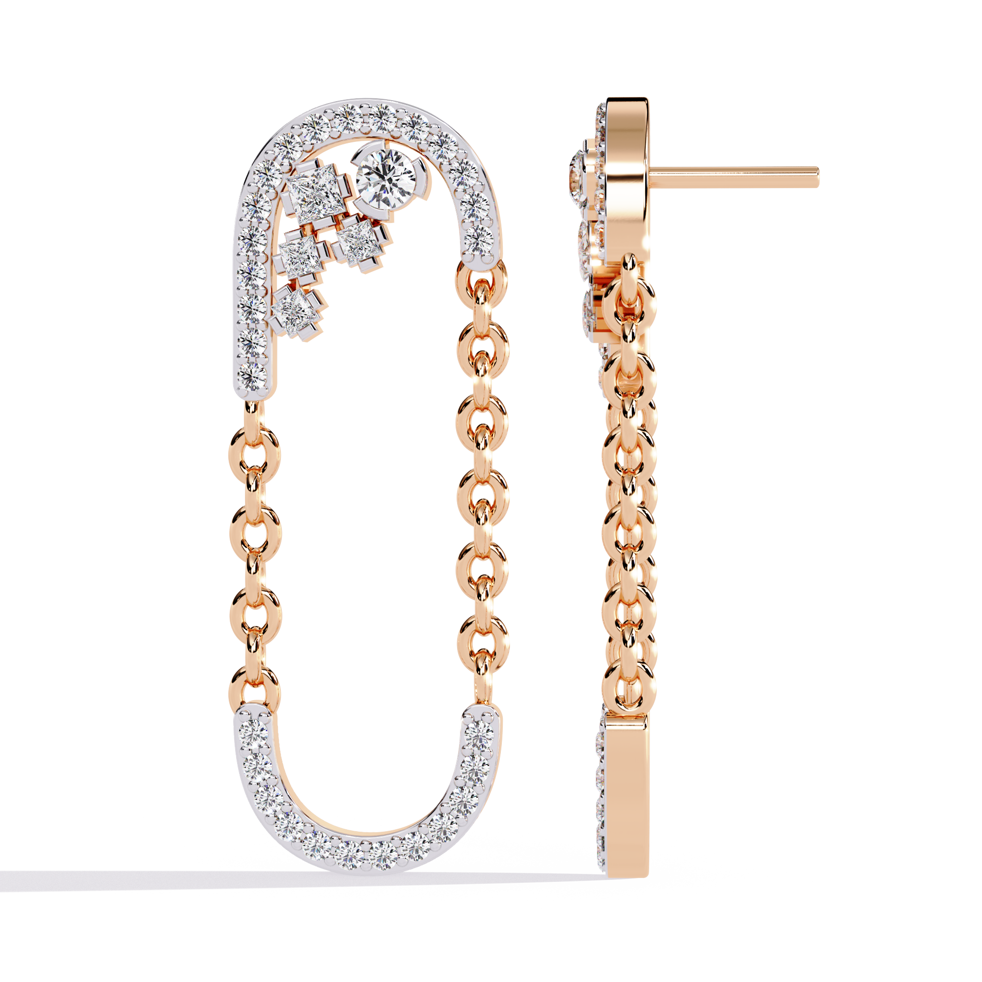 Brilliant 18K GOLD EARRING WITH LAB-GROWN DIAMOND.