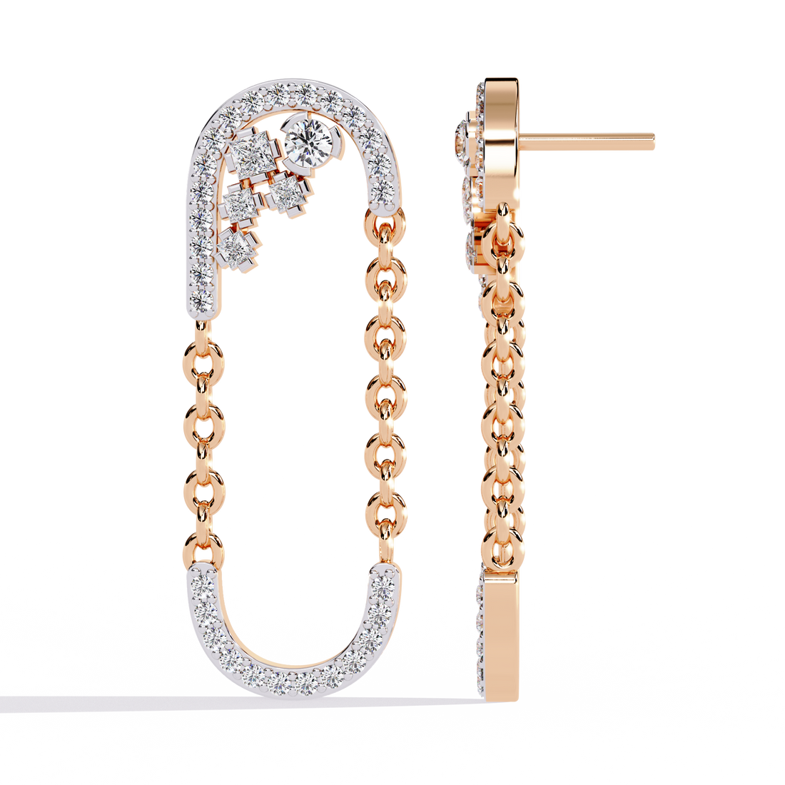 Brilliant 18K GOLD EARRING WITH LAB-GROWN DIAMOND.