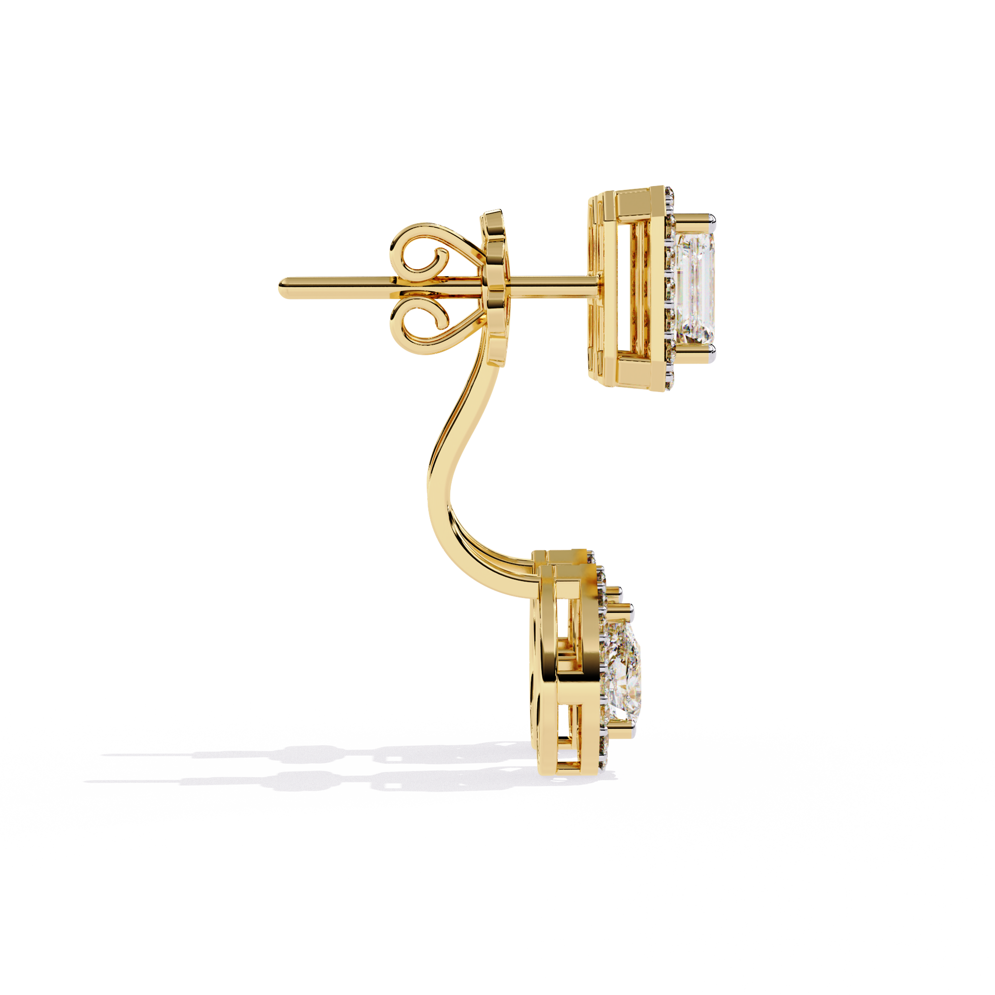 Brilliant 18K GOLD EARRING WITH LAB-GROWN DIAMOND.