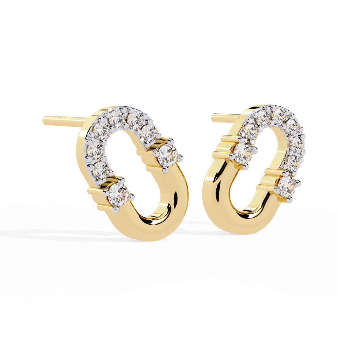 Brilliant 18K GOLD EARRING WITH LAB-GROWN DIAMOND.