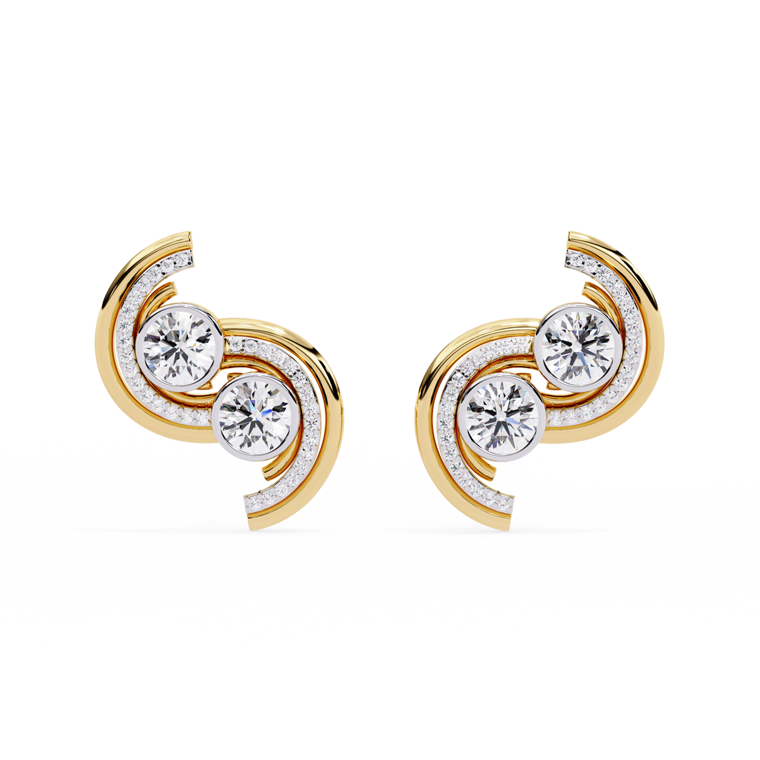 Brilliant 18K GOLD EARRING WITH LAB-GROWN DIAMOND.