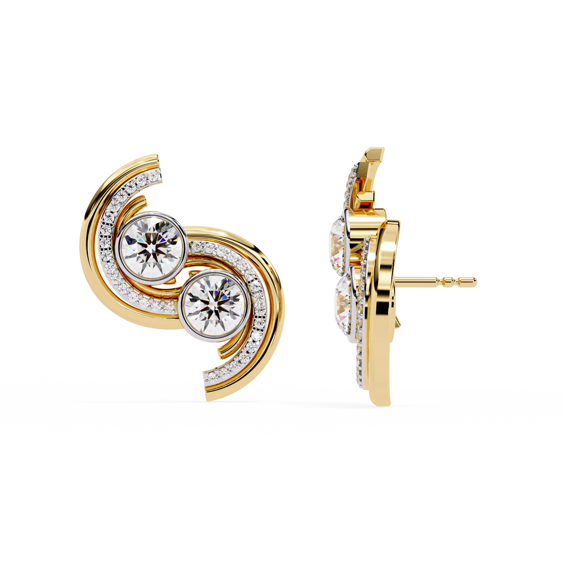 Brilliant 18K GOLD EARRING WITH LAB-GROWN DIAMOND.