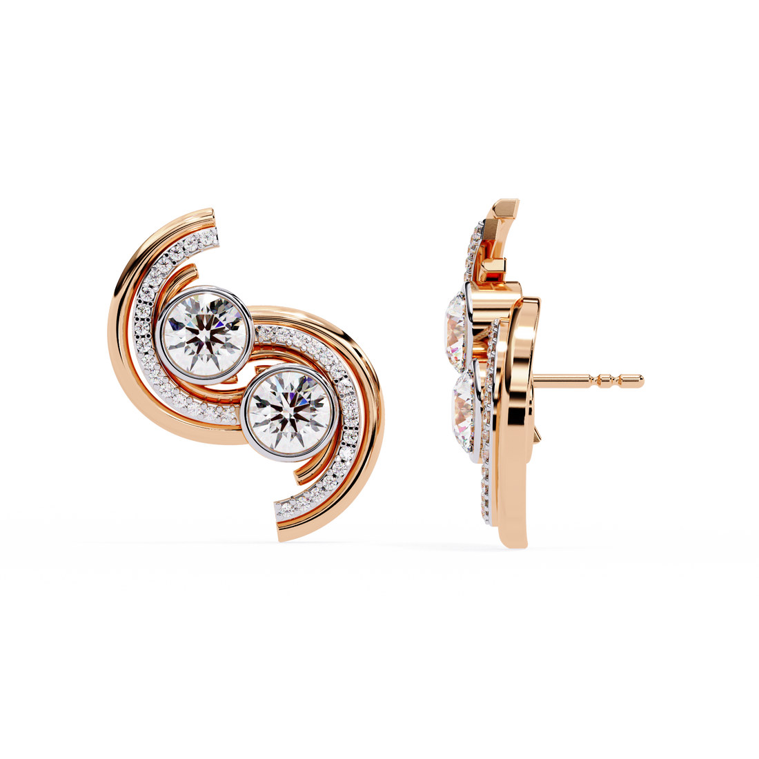 Brilliant 18K GOLD EARRING WITH LAB-GROWN DIAMOND.
