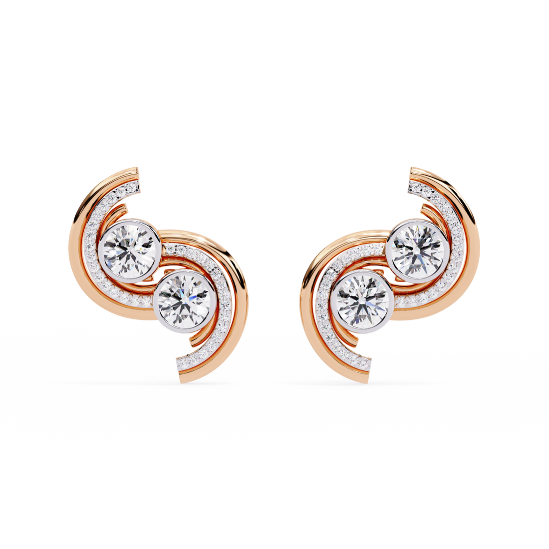 Brilliant 18K GOLD EARRING WITH LAB-GROWN DIAMOND.