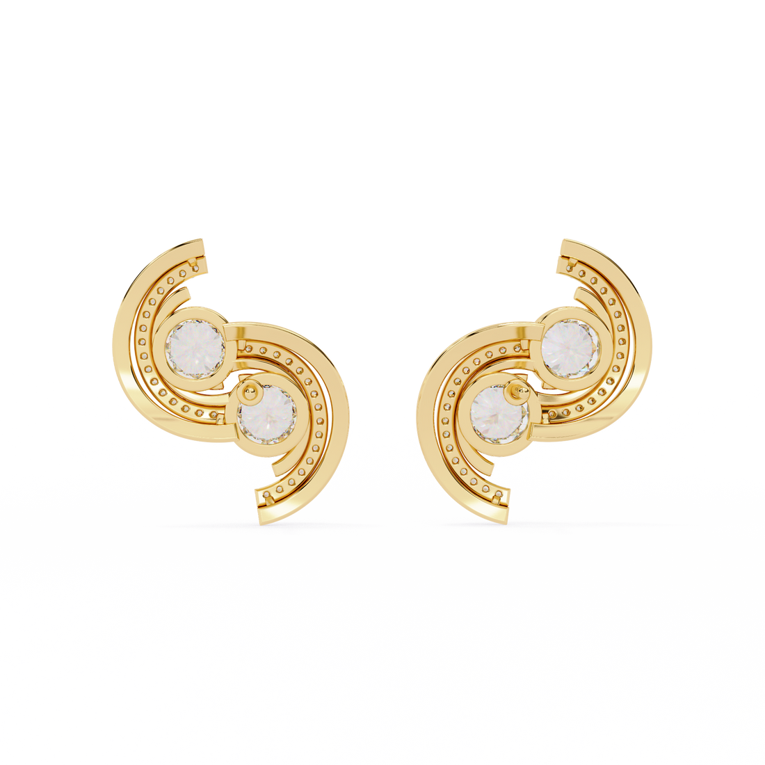 Brilliant 18K GOLD EARRING WITH LAB-GROWN DIAMOND.