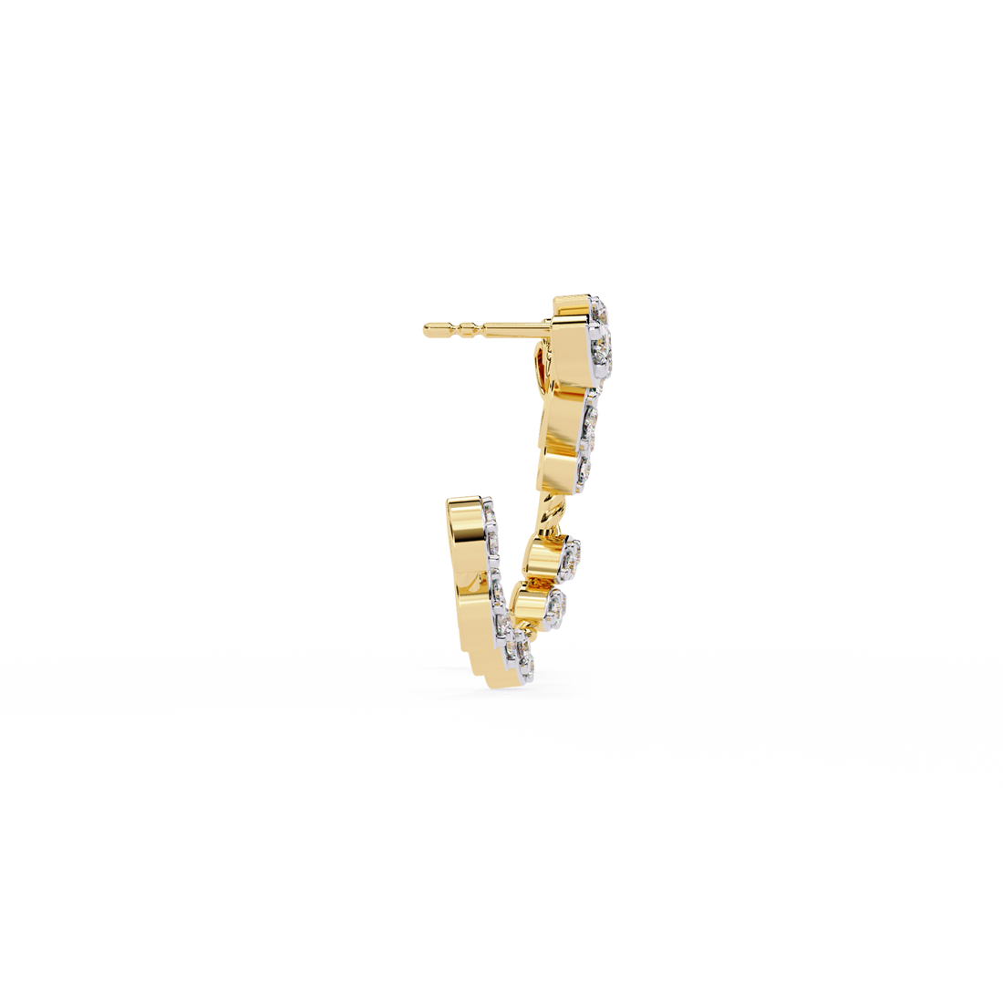 Brilliant 18K GOLD EARRING WITH LAB-GROWN DIAMOND.