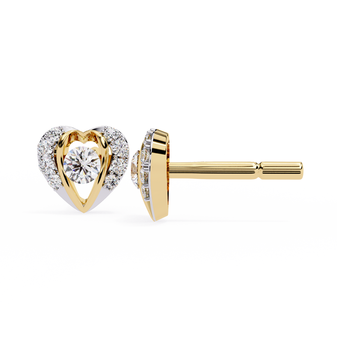 Brilliant 18K GOLD EARRING WITH LAB-GROWN DIAMOND.