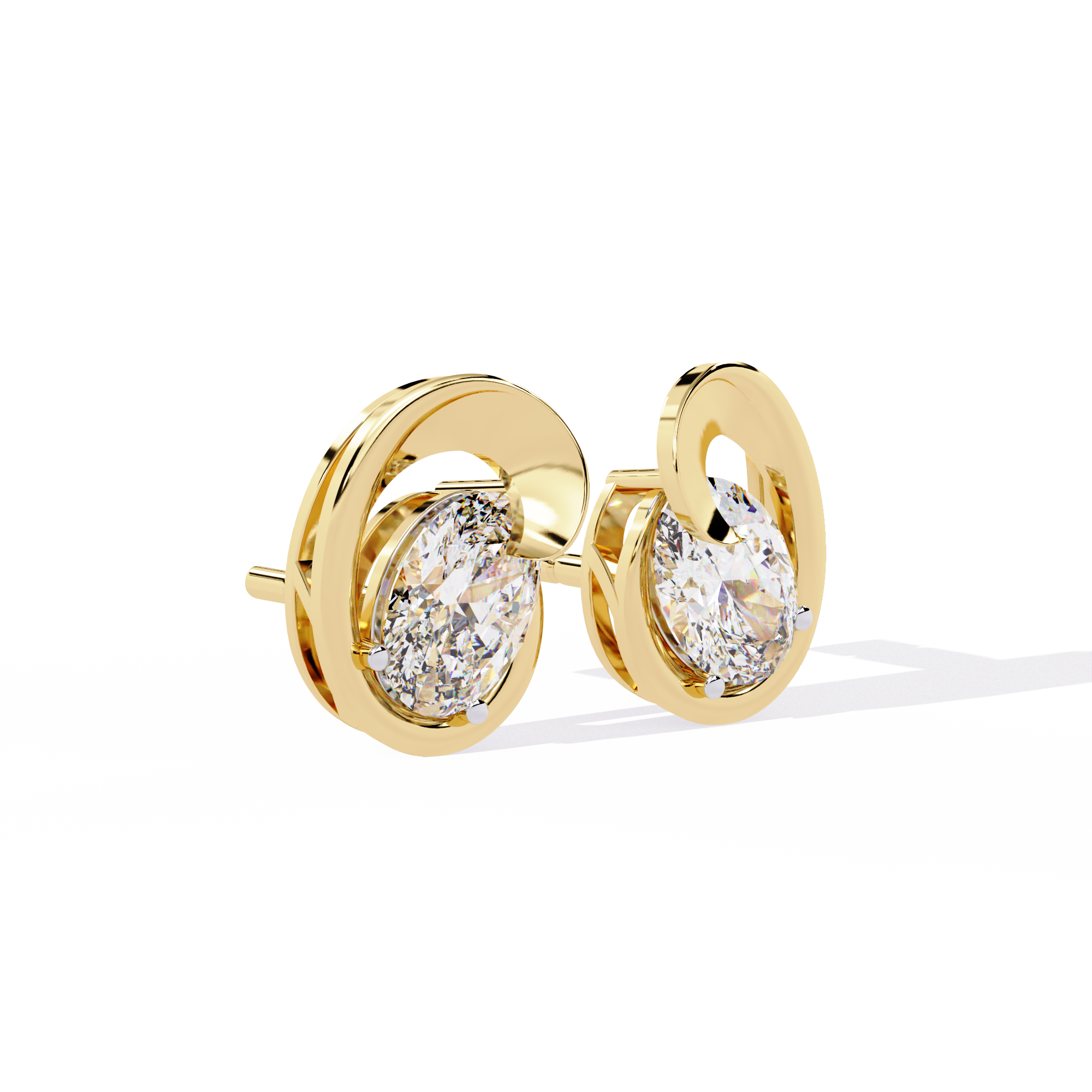 Brilliant 18K GOLD EARRING WITH LAB-GROWN DIAMOND.