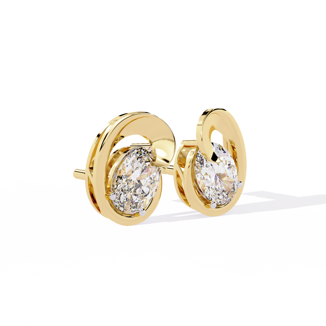 Brilliant 18K GOLD EARRING WITH LAB-GROWN DIAMOND.