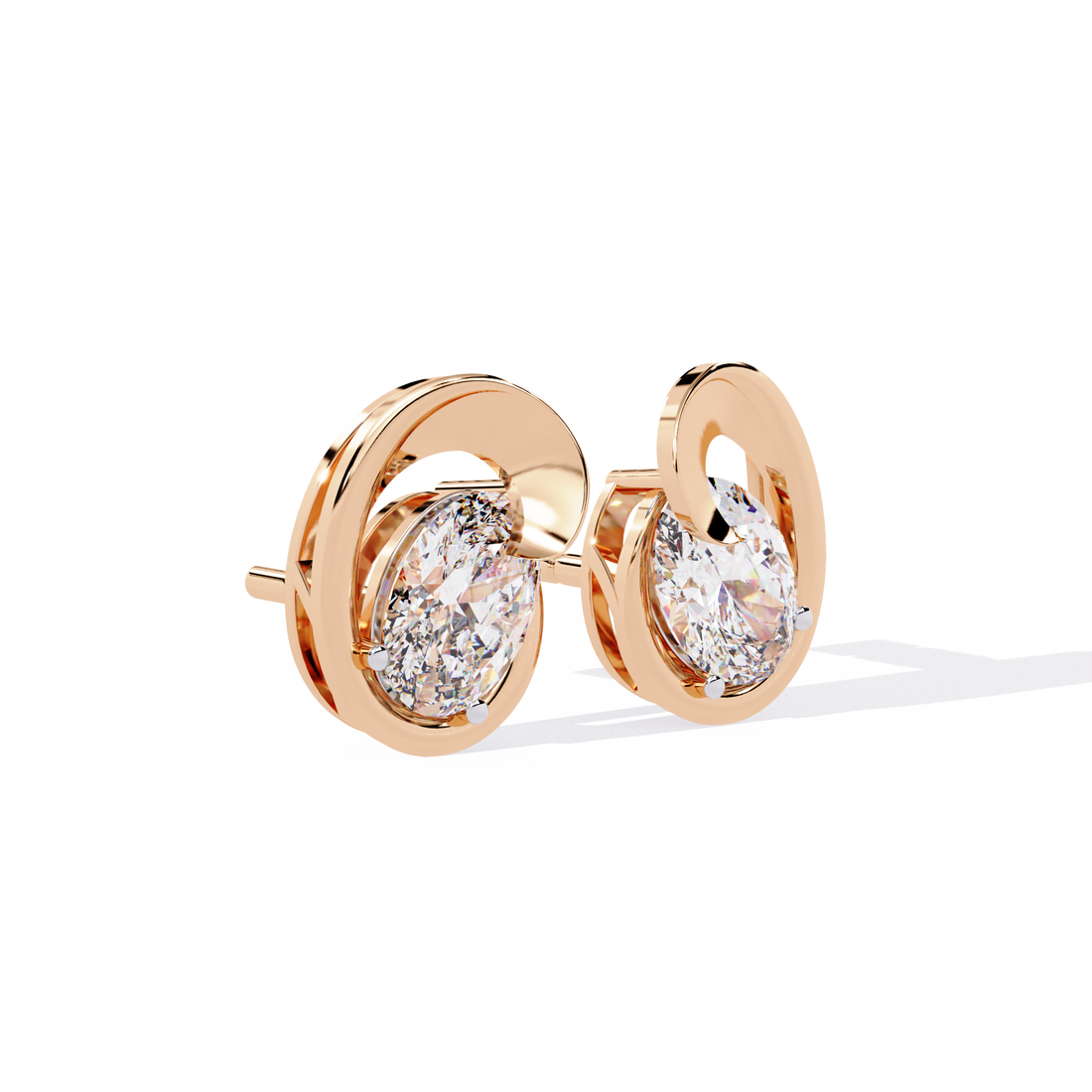 Brilliant 18K GOLD EARRING WITH LAB-GROWN DIAMOND.