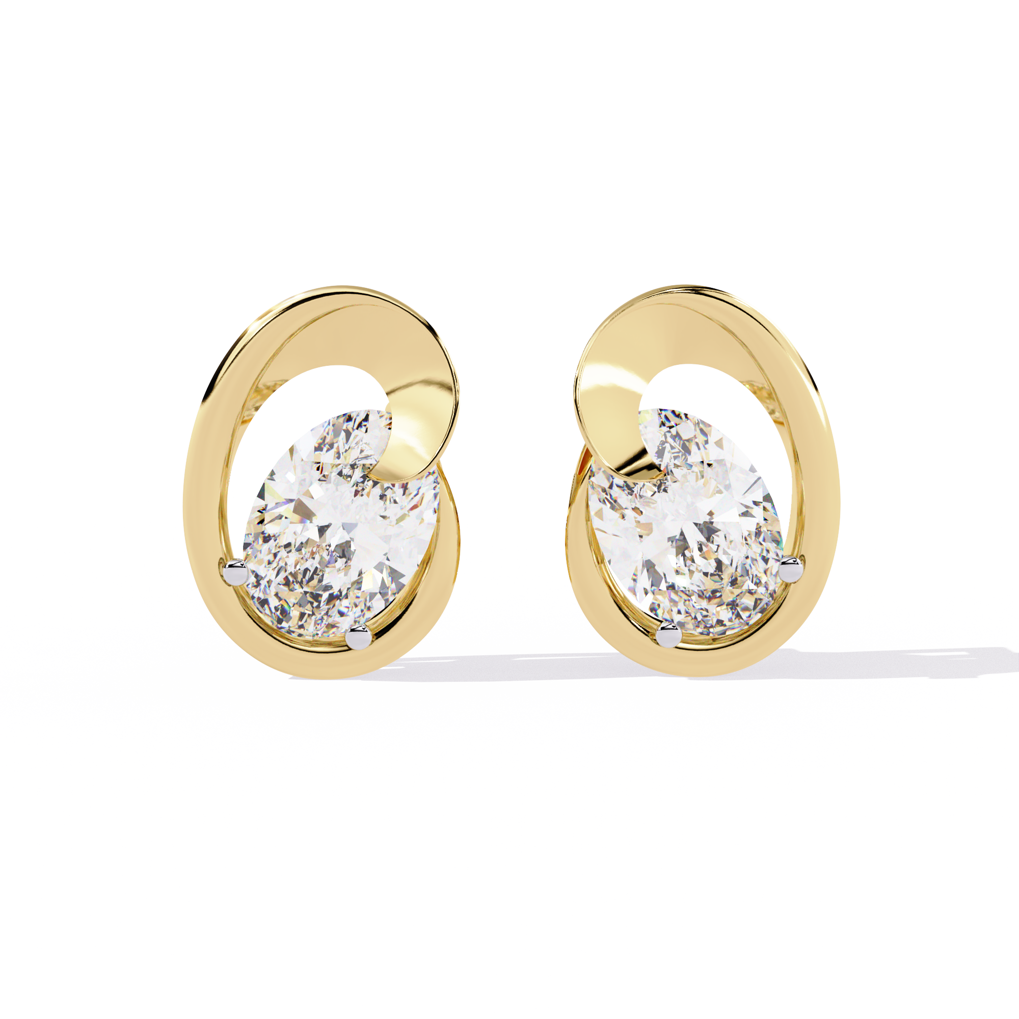 Brilliant 18K GOLD EARRING WITH LAB-GROWN DIAMOND.