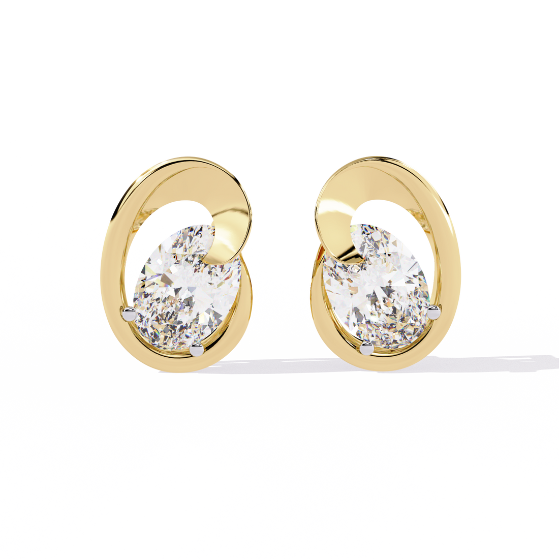 Brilliant 18K GOLD EARRING WITH LAB-GROWN DIAMOND.
