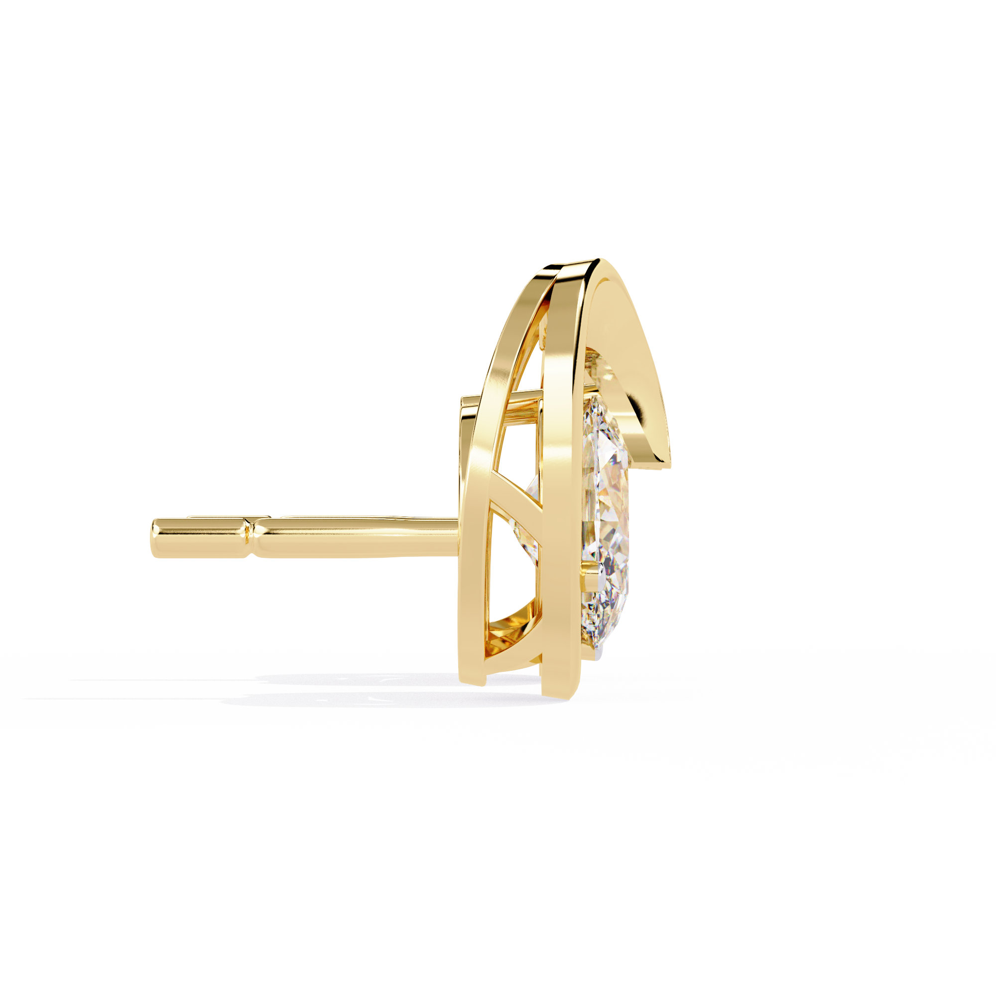 Brilliant 18K GOLD EARRING WITH LAB-GROWN DIAMOND.