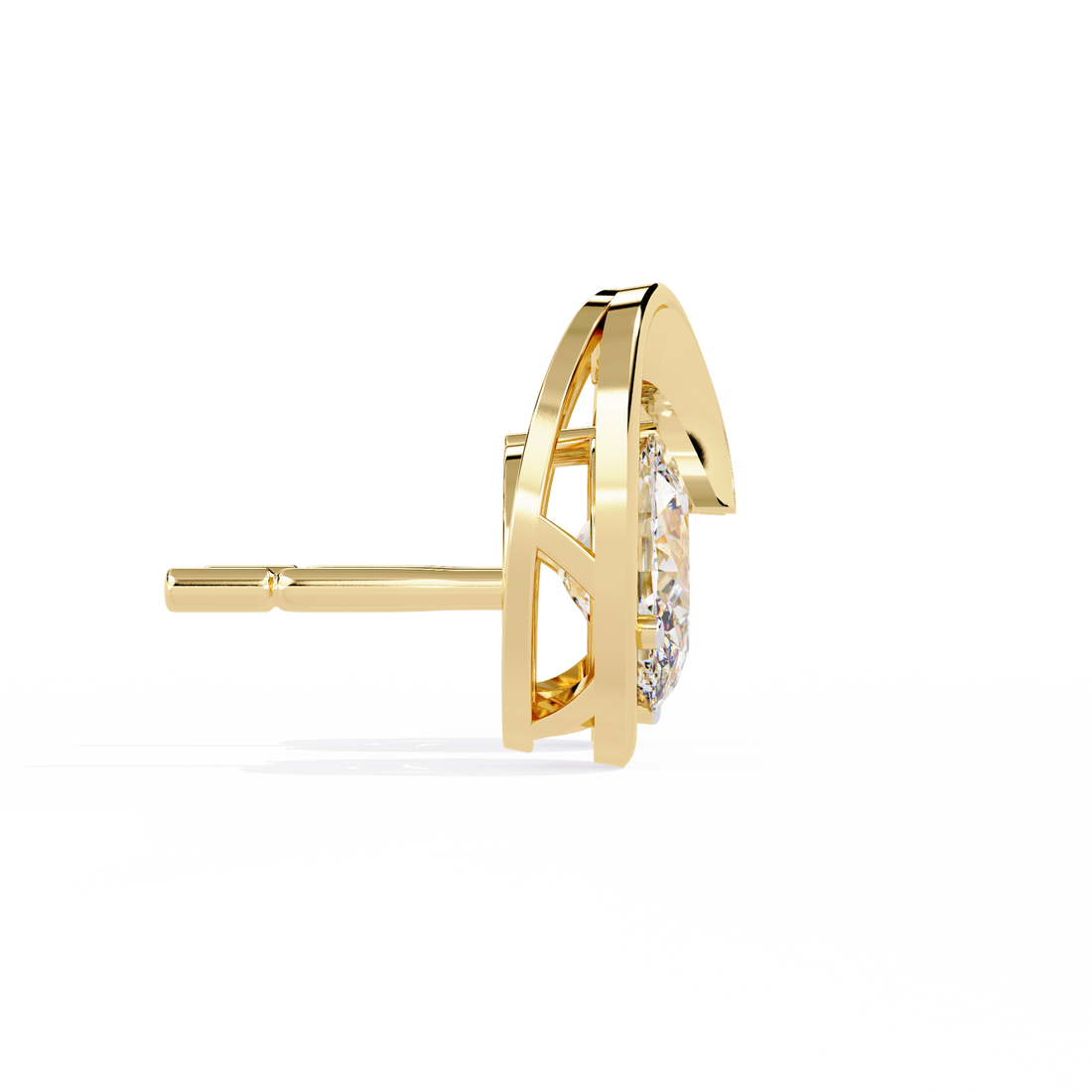 Brilliant 18K GOLD EARRING WITH LAB-GROWN DIAMOND.