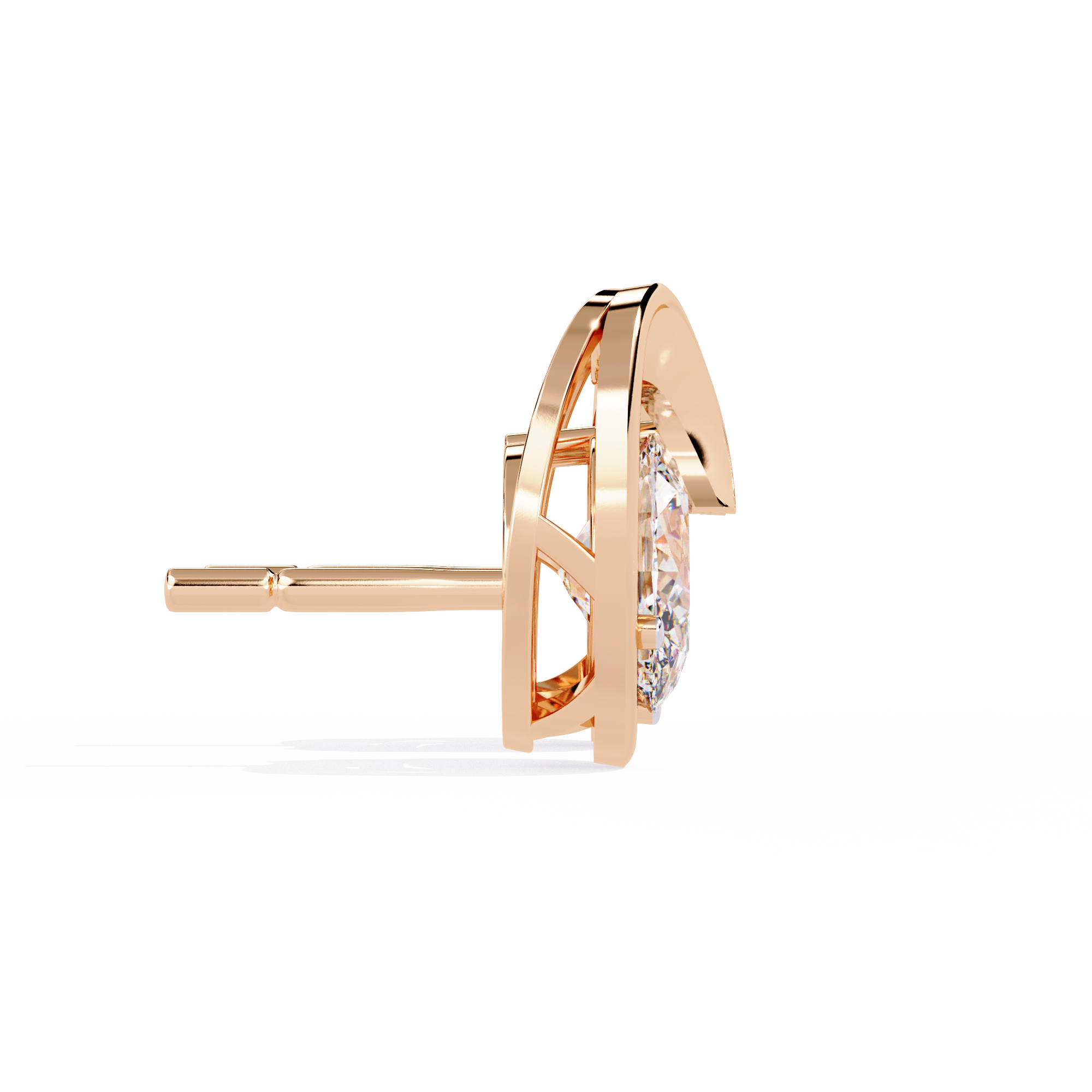 Brilliant 18K GOLD EARRING WITH LAB-GROWN DIAMOND.