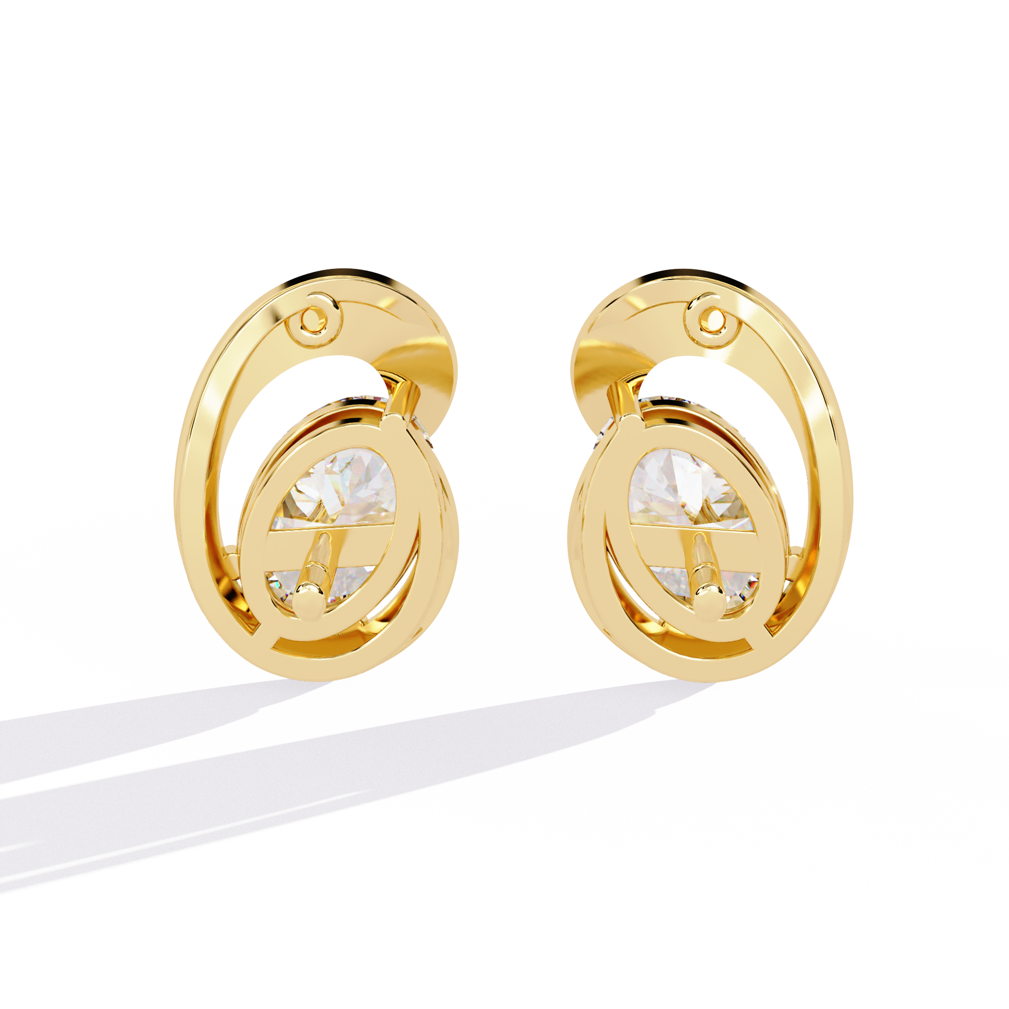 Brilliant 18K GOLD EARRING WITH LAB-GROWN DIAMOND.