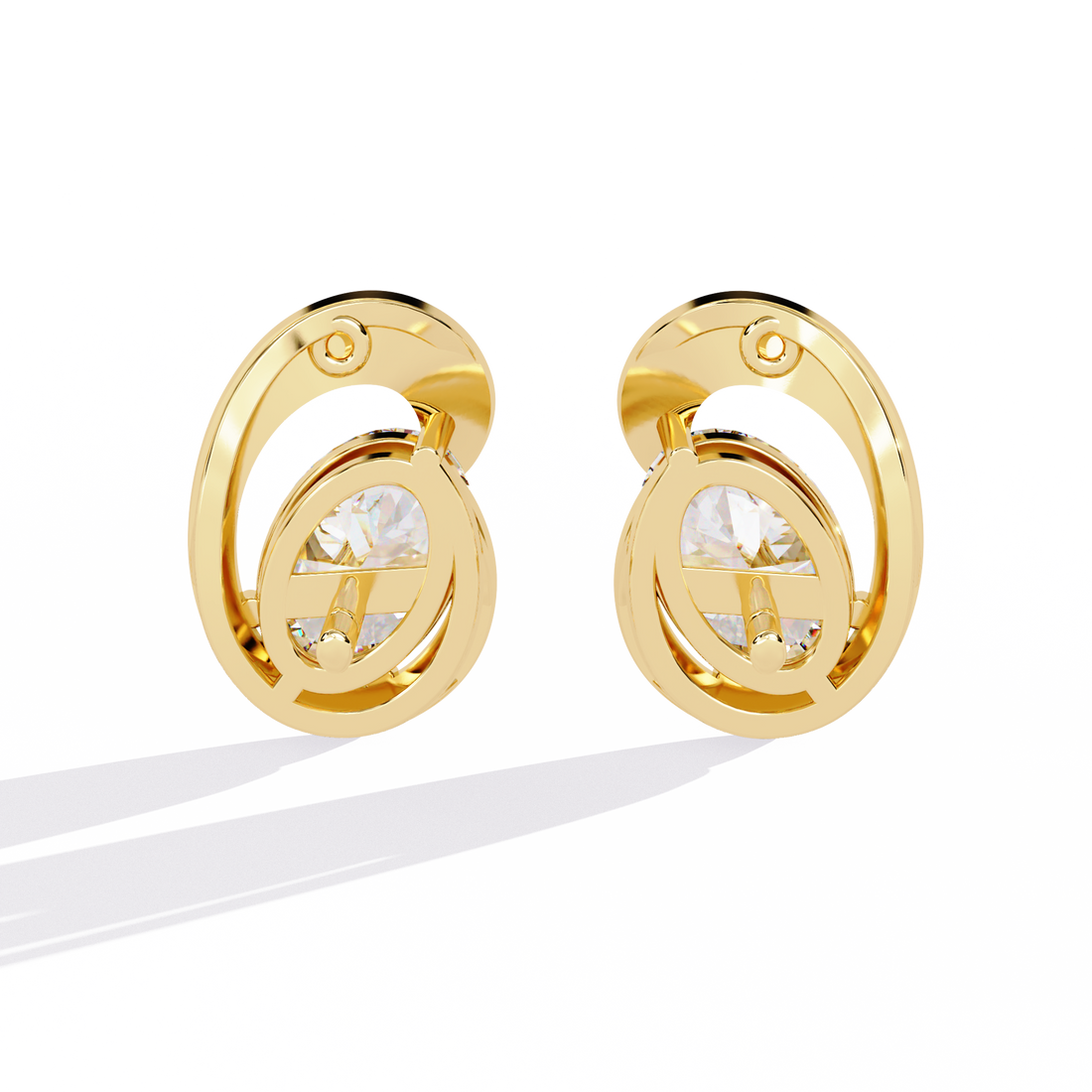 Brilliant 18K GOLD EARRING WITH LAB-GROWN DIAMOND.