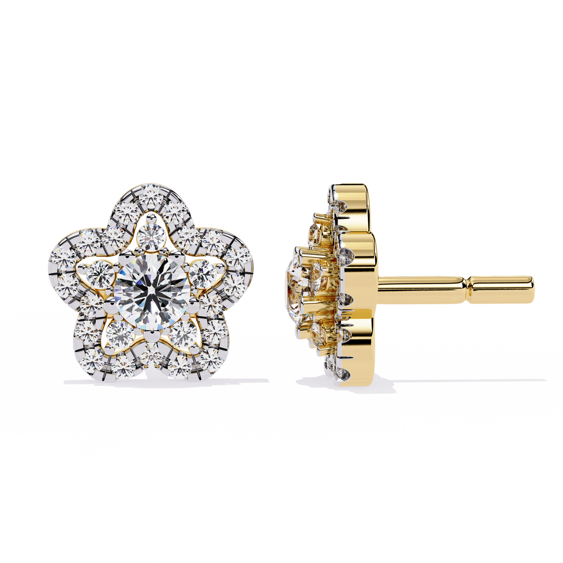 Brilliant 18K GOLD EARRING WITH LAB-GROWN DIAMOND.