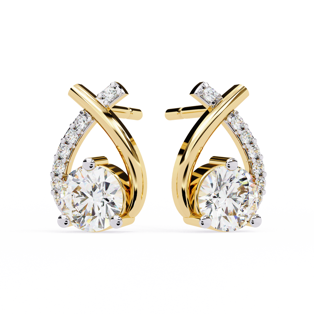 Brilliant 18K GOLD EARRING WITH LAB-GROWN DIAMOND.