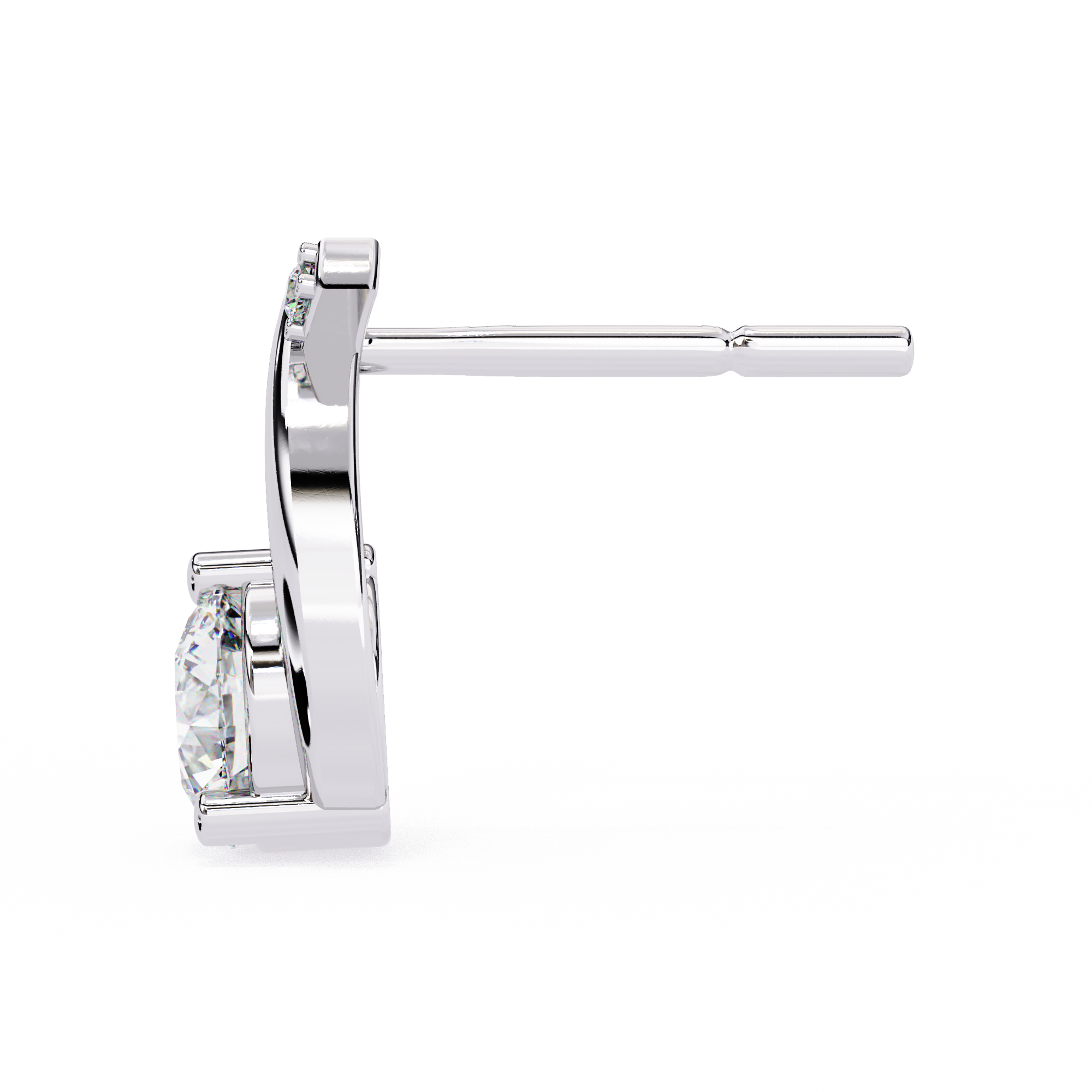 Brilliant 18K GOLD EARRING WITH LAB-GROWN DIAMOND.