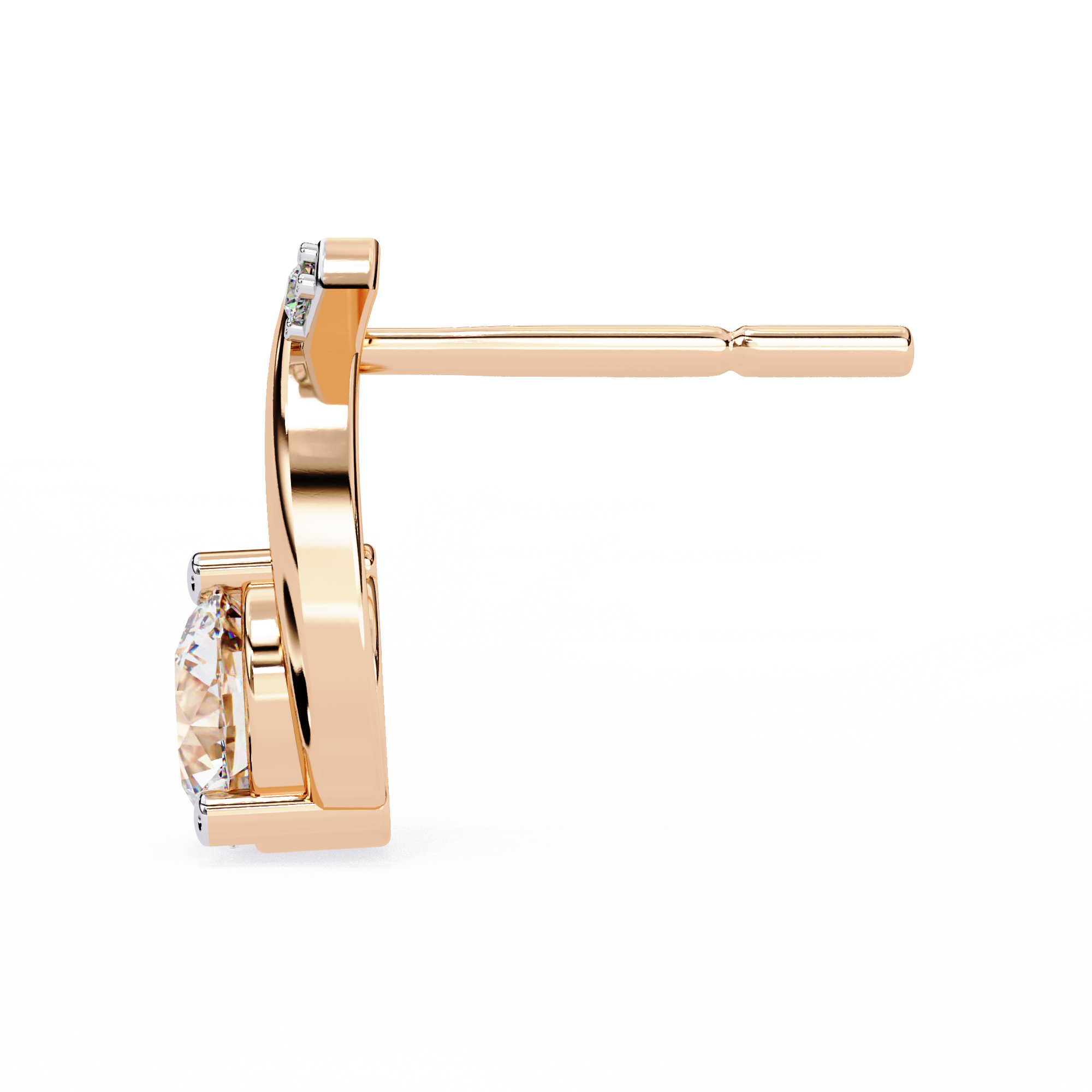 Brilliant 18K GOLD EARRING WITH LAB-GROWN DIAMOND.