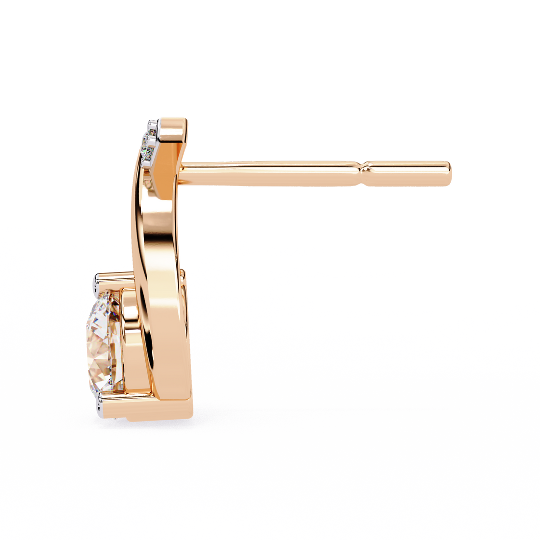 Brilliant 18K GOLD EARRING WITH LAB-GROWN DIAMOND.