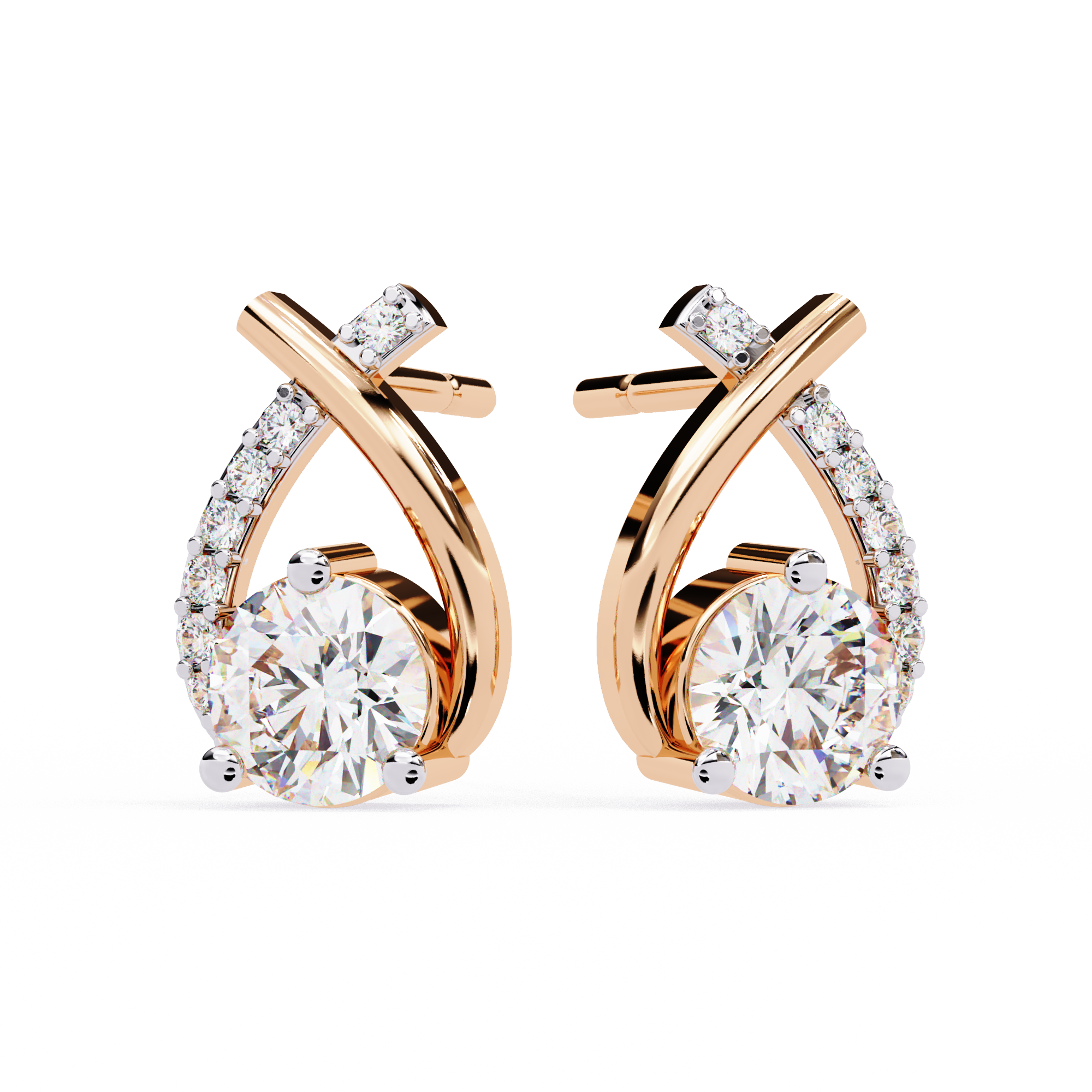 Brilliant 18K GOLD EARRING WITH LAB-GROWN DIAMOND.