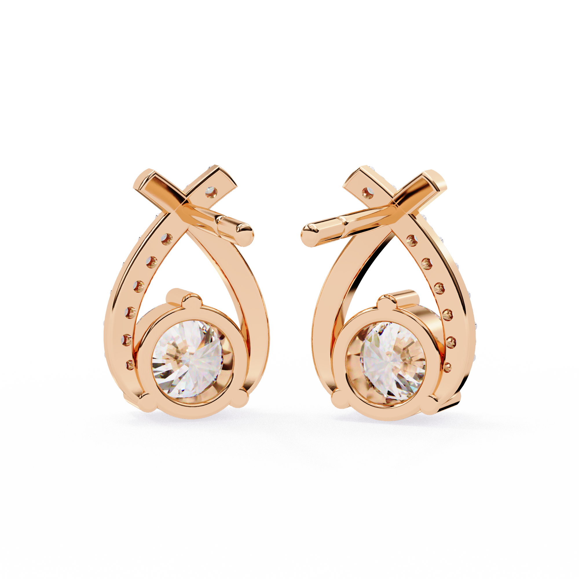 Brilliant 18K GOLD EARRING WITH LAB-GROWN DIAMOND.