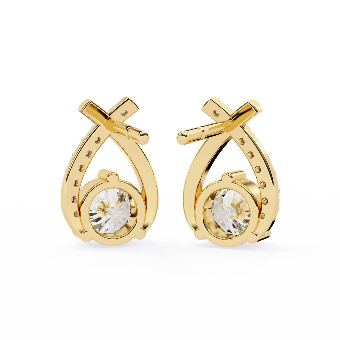 Brilliant 18K GOLD EARRING WITH LAB-GROWN DIAMOND.