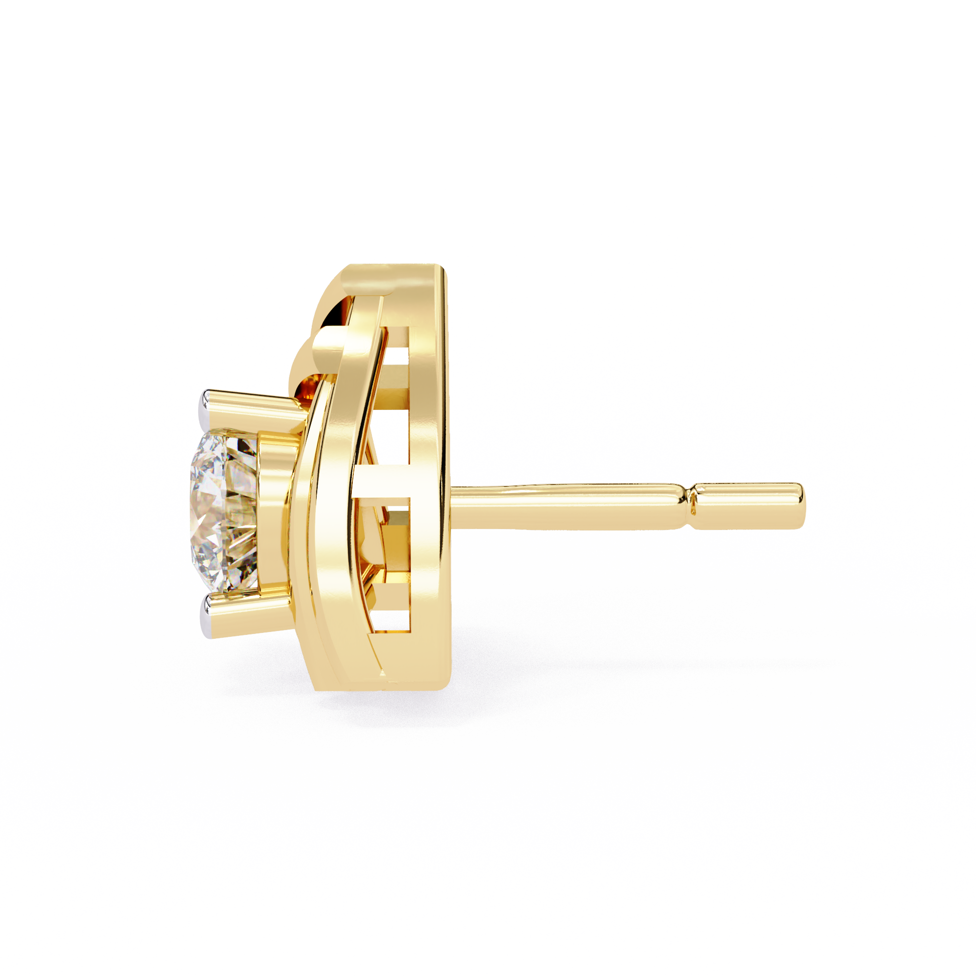 Brilliant 18K GOLD EARRING WITH LAB-GROWN DIAMOND.