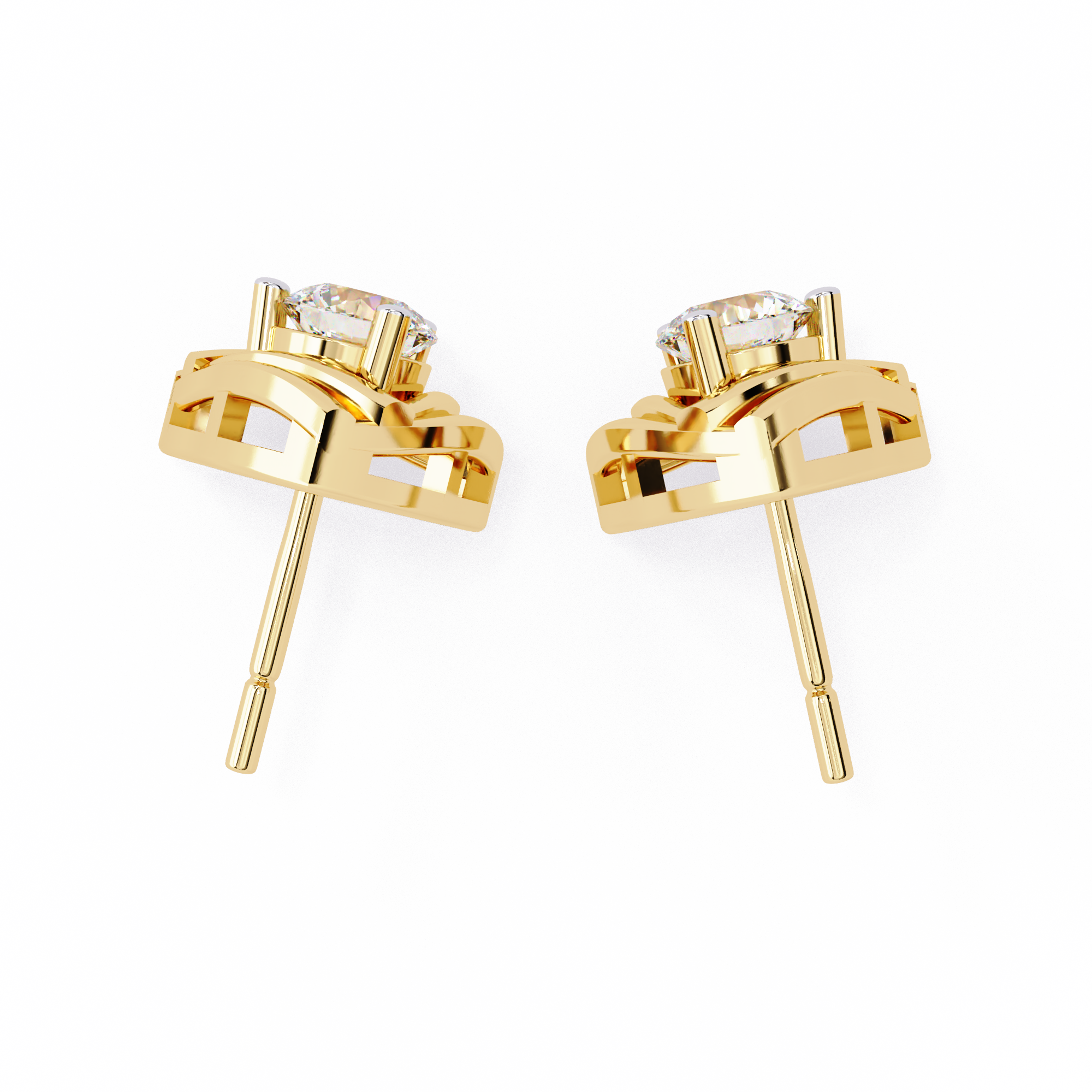 Brilliant 18K GOLD EARRING WITH LAB-GROWN DIAMOND.