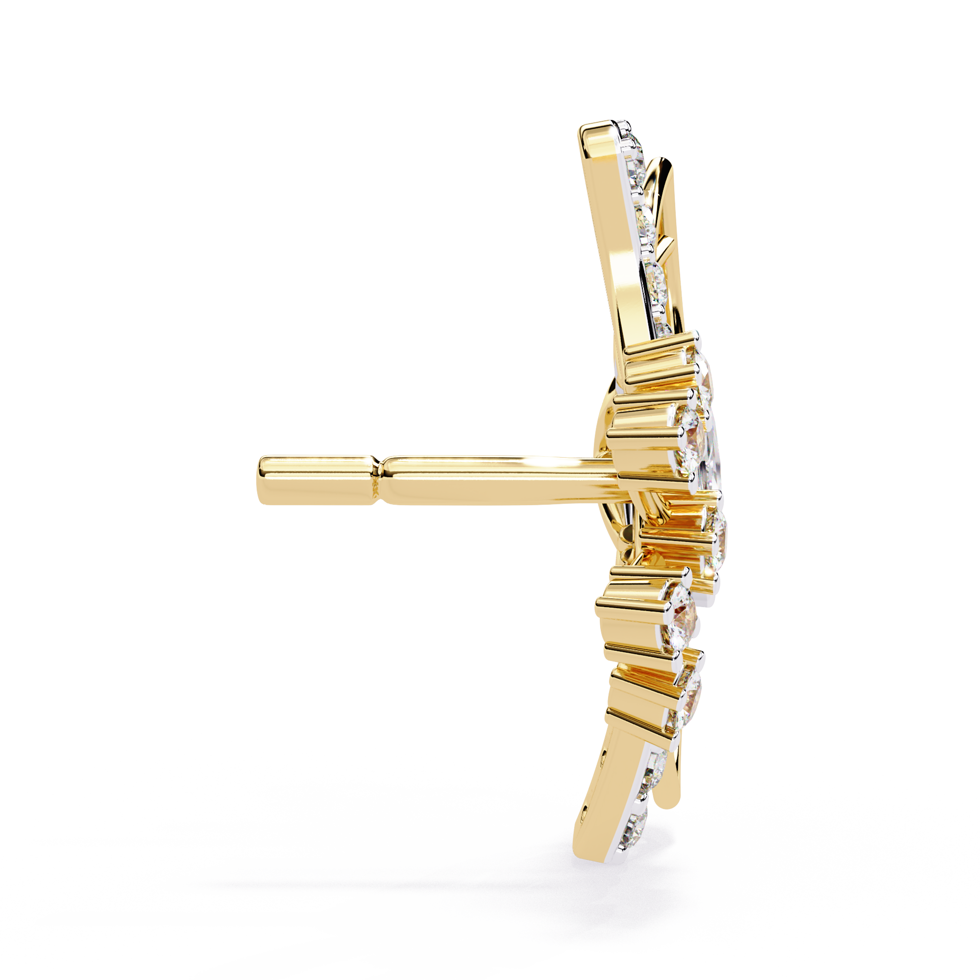 Brilliant 18K GOLD EARRING WITH LAB-GROWN DIAMOND.