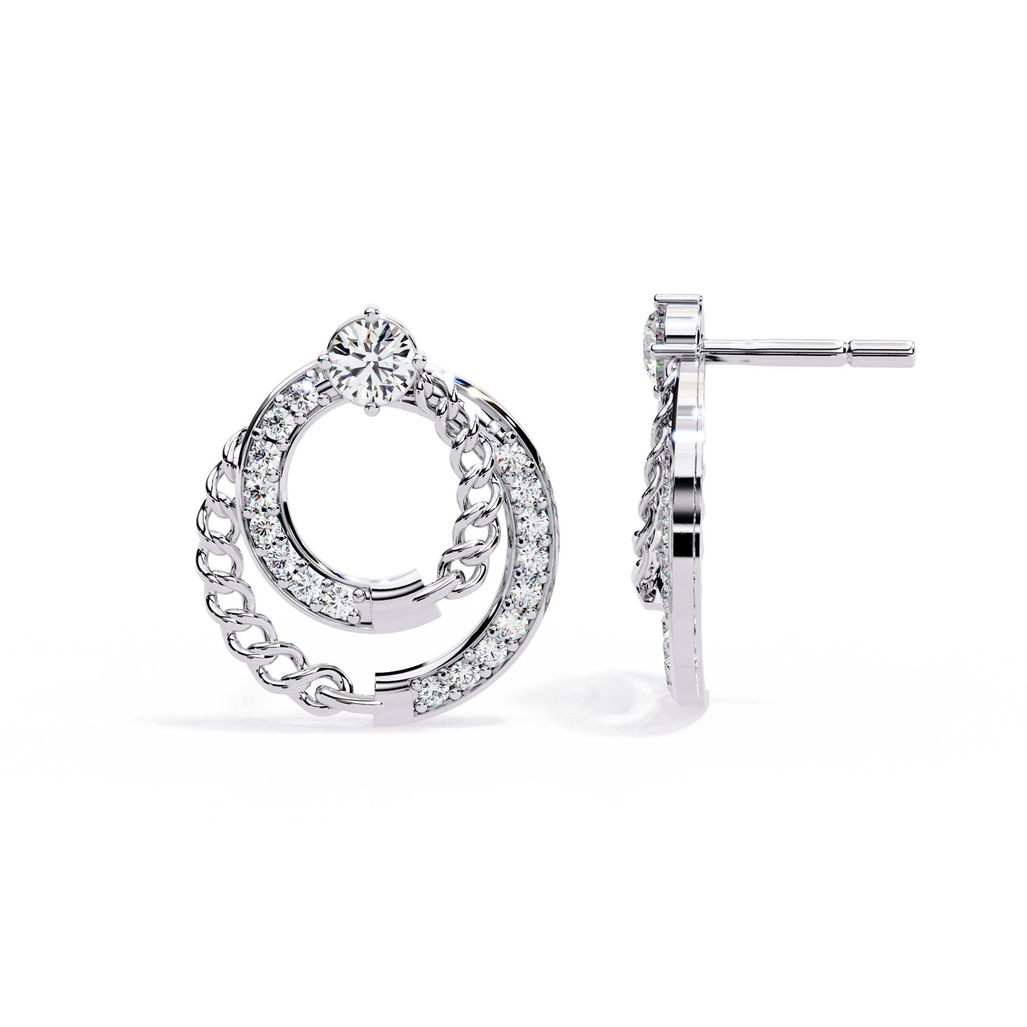 Brilliant 18K GOLD EARRING WITH LAB-GROWN DIAMOND.