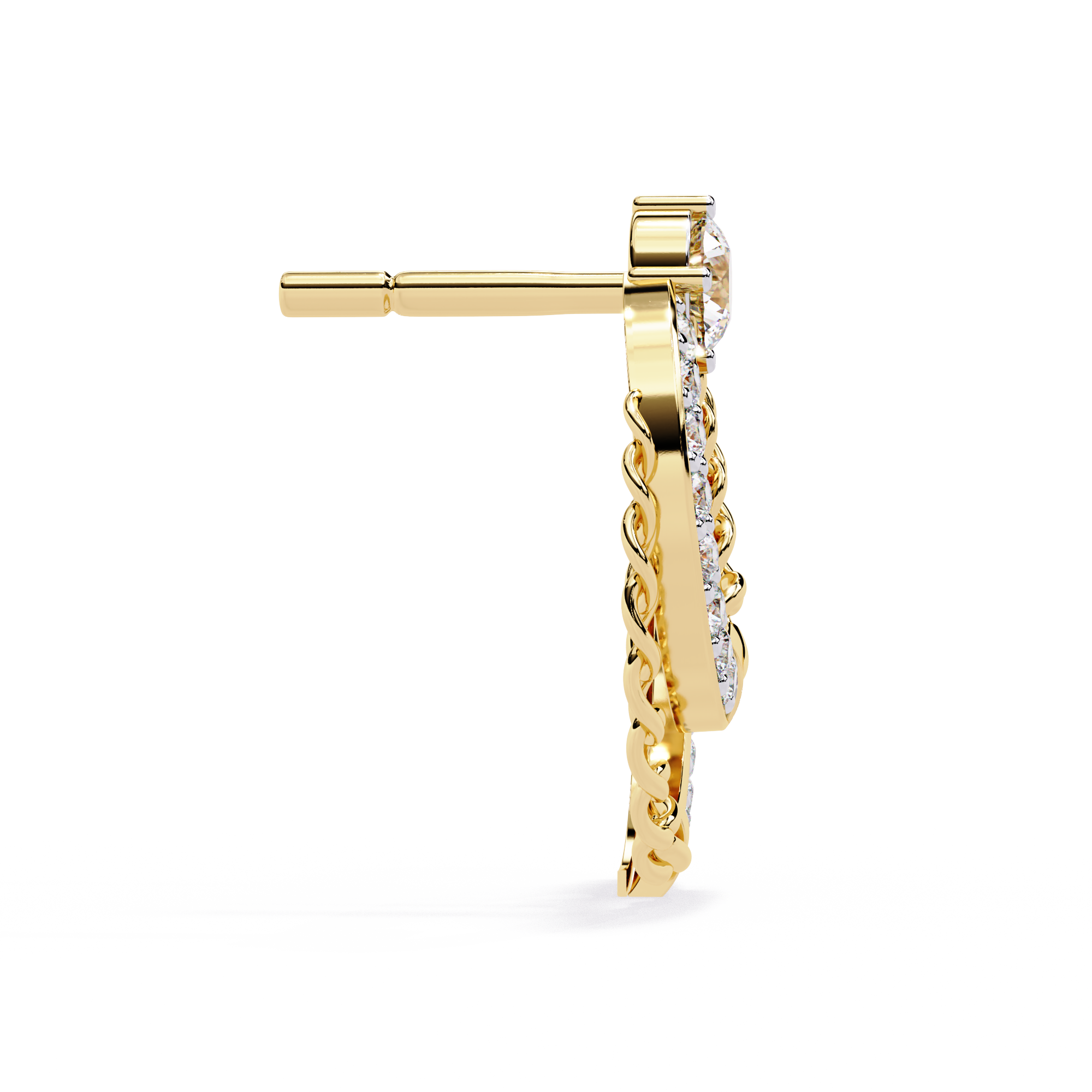 Brilliant 18K GOLD EARRING WITH LAB-GROWN DIAMOND.