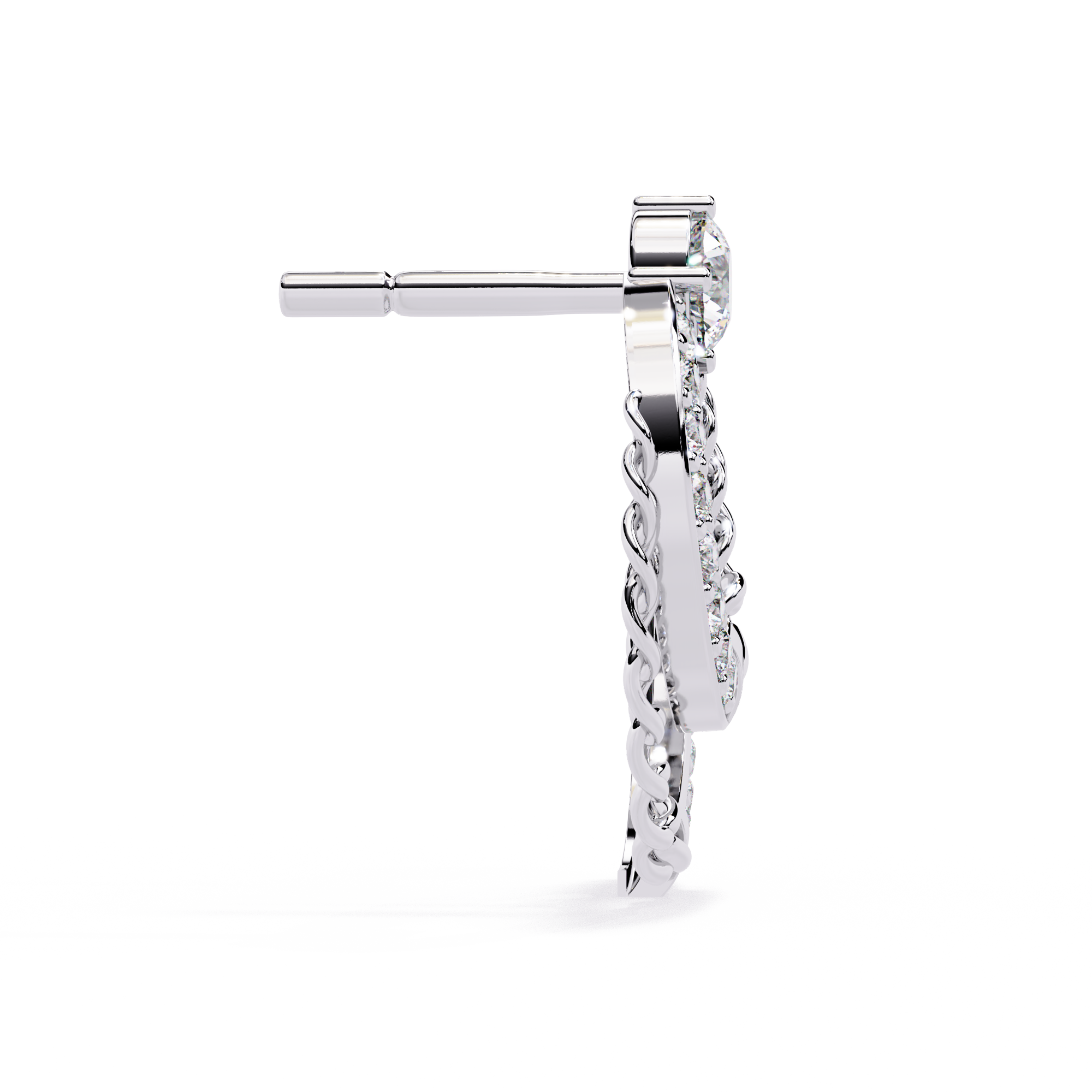 Brilliant 18K GOLD EARRING WITH LAB-GROWN DIAMOND.