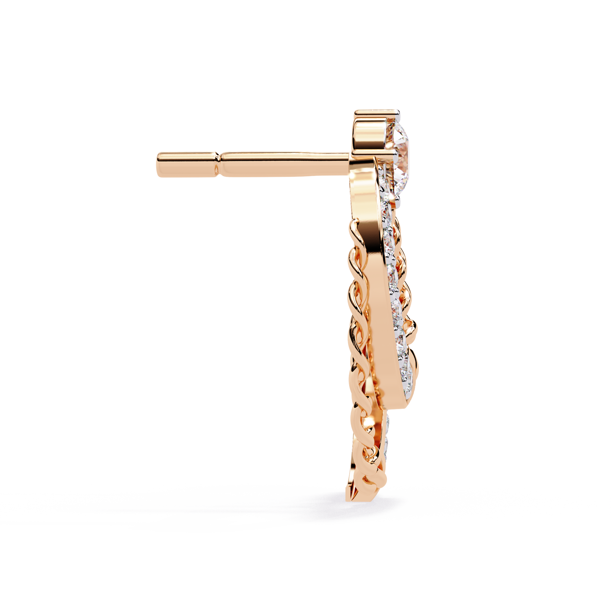 Brilliant 18K GOLD EARRING WITH LAB-GROWN DIAMOND.