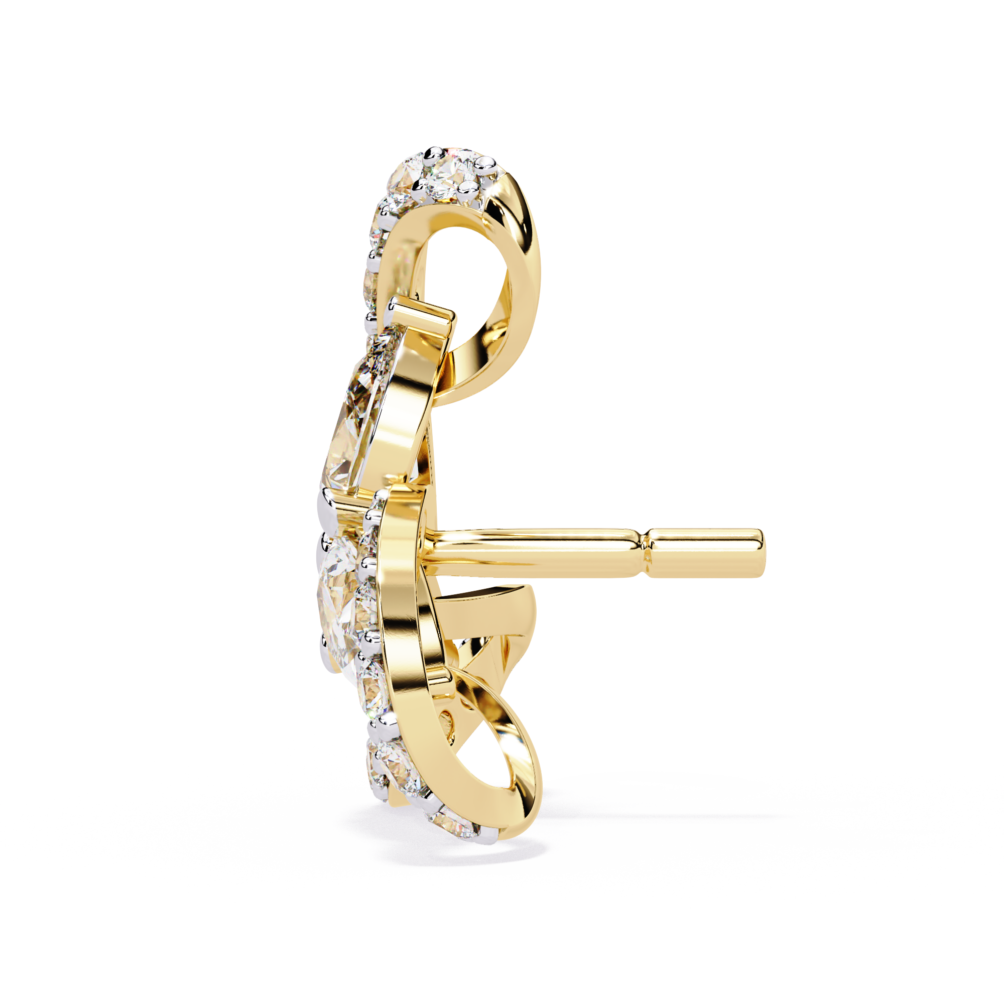 Brilliant 18K GOLD EARRING WITH LAB-GROWN DIAMOND.