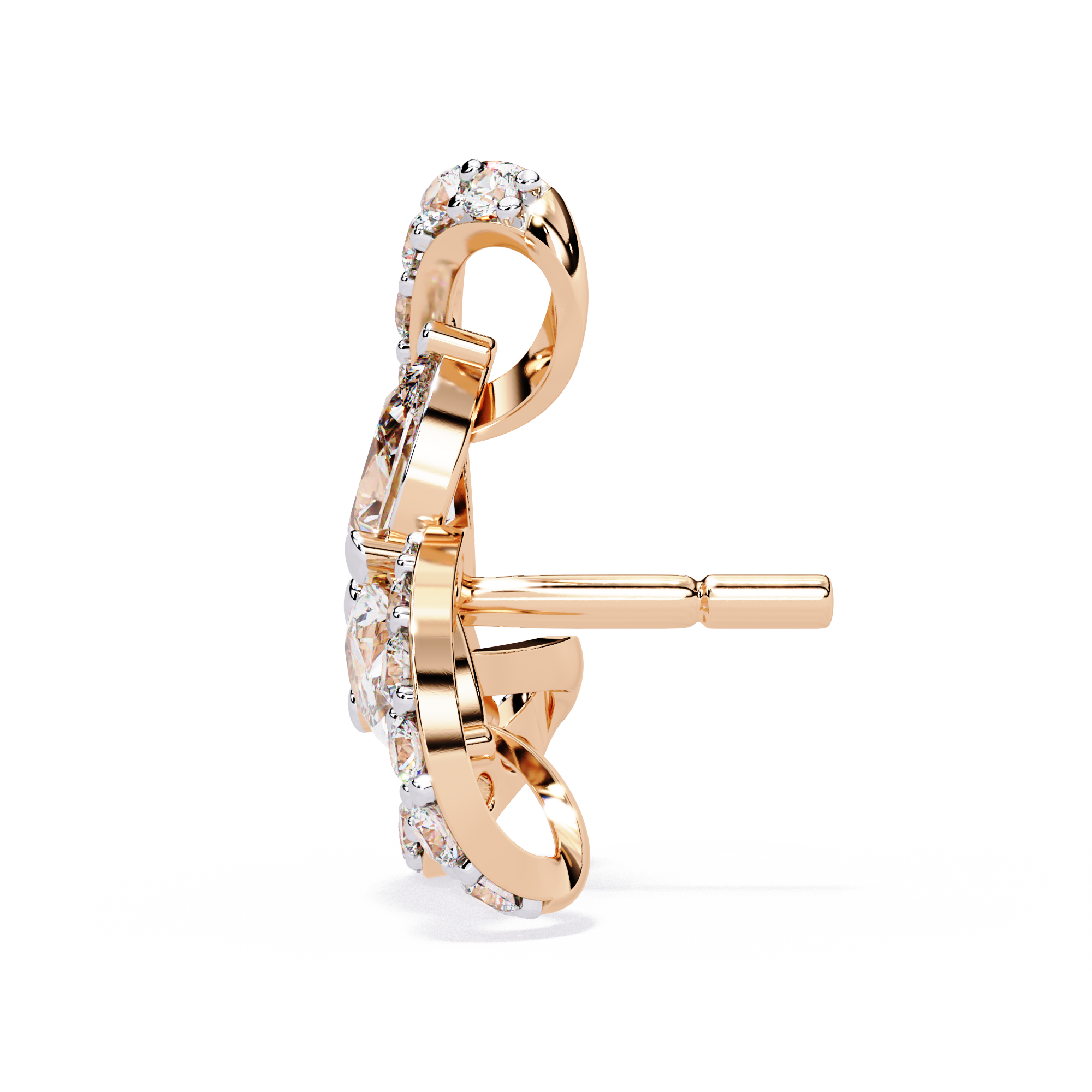 Brilliant 18K GOLD EARRING WITH LAB-GROWN DIAMOND.