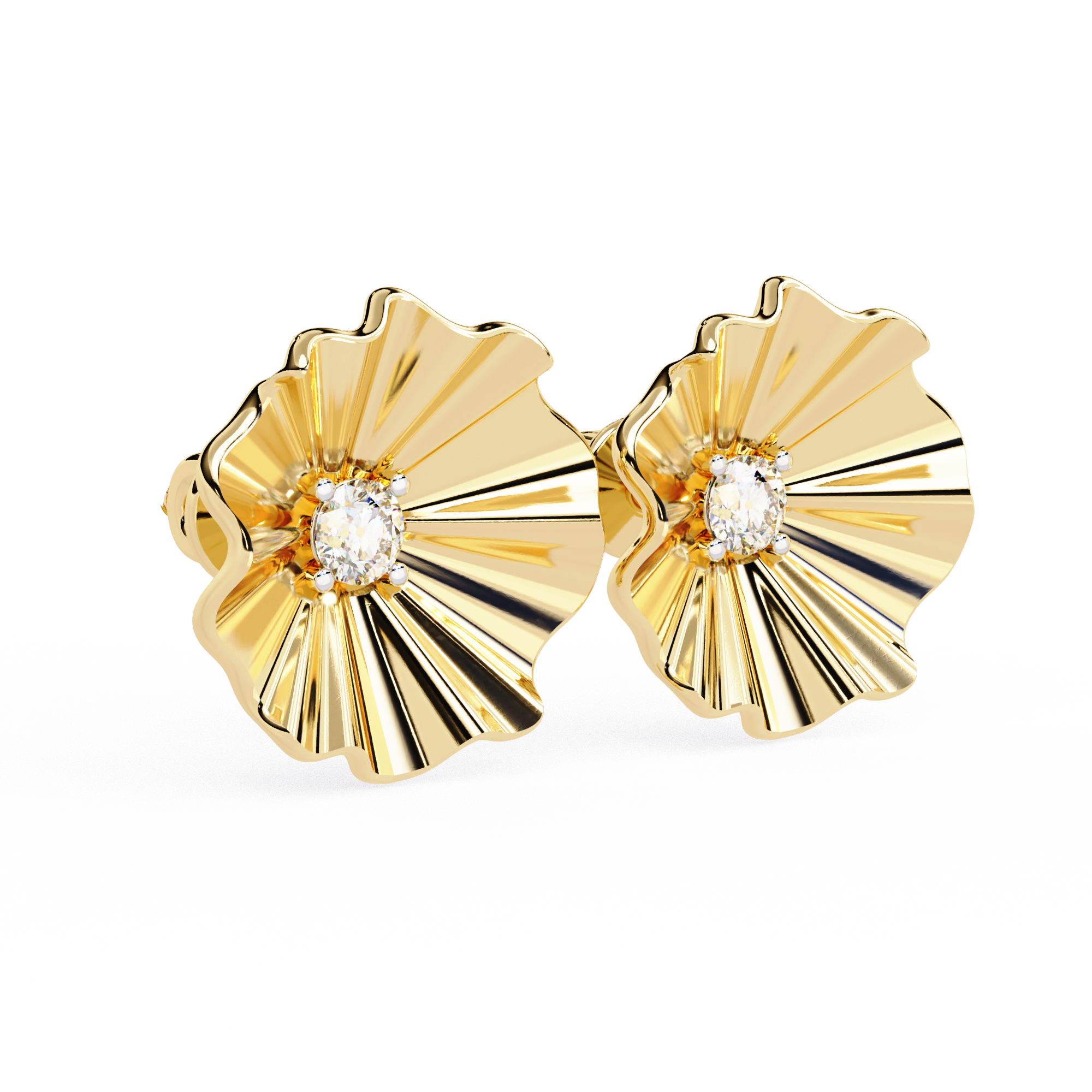 Brilliant 18K GOLD EARRING WITH LAB-GROWN DIAMOND.